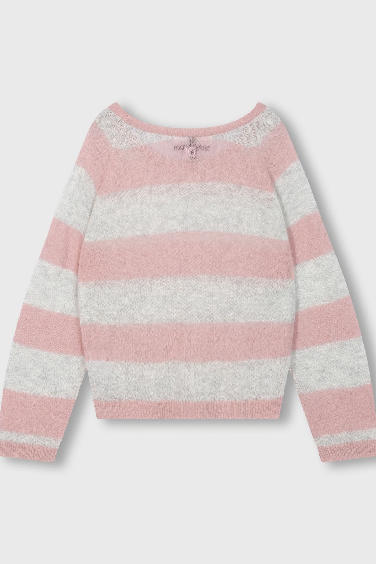 THIN KNIT SWEATER DARK RASPBERRY/WHITE GREY MELEE 5