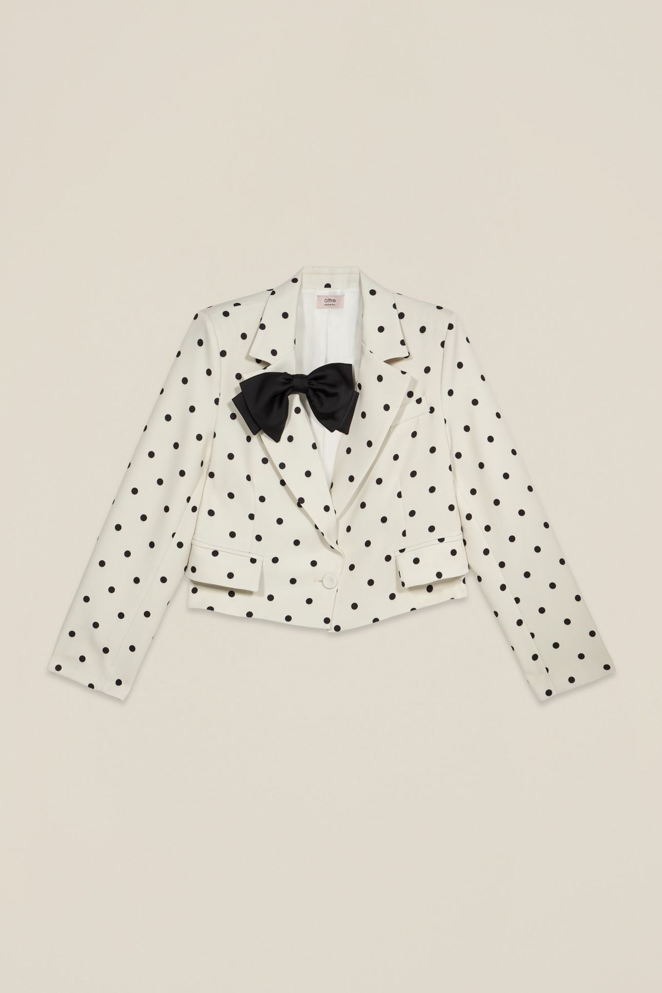 SHORT POLKA DOT BLAZER WITH BOW WHITE 3