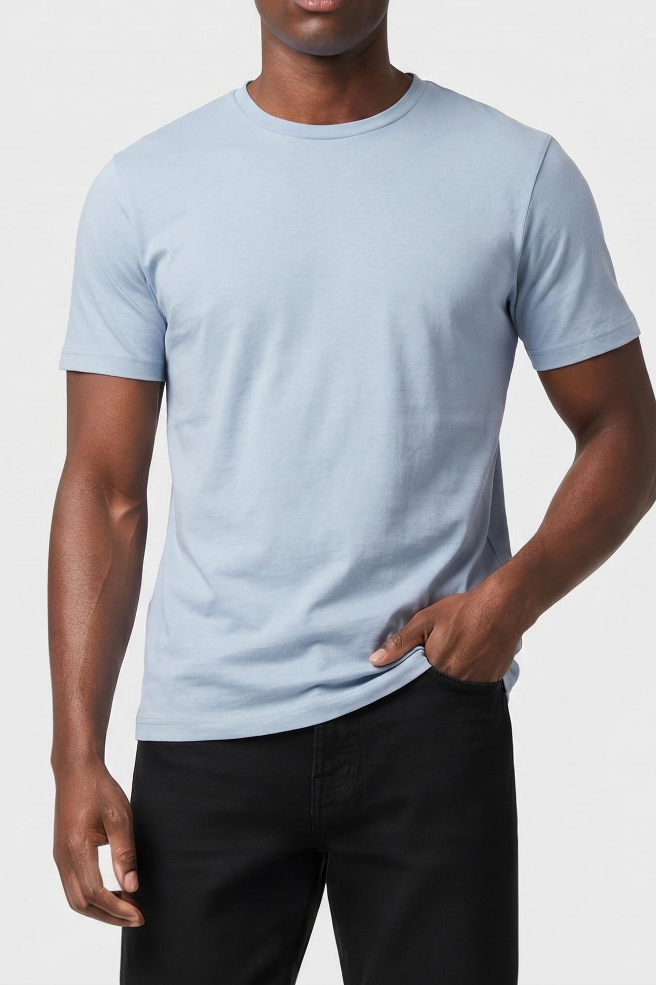 CREW NECK JERSEY DUSTY BLUE 1