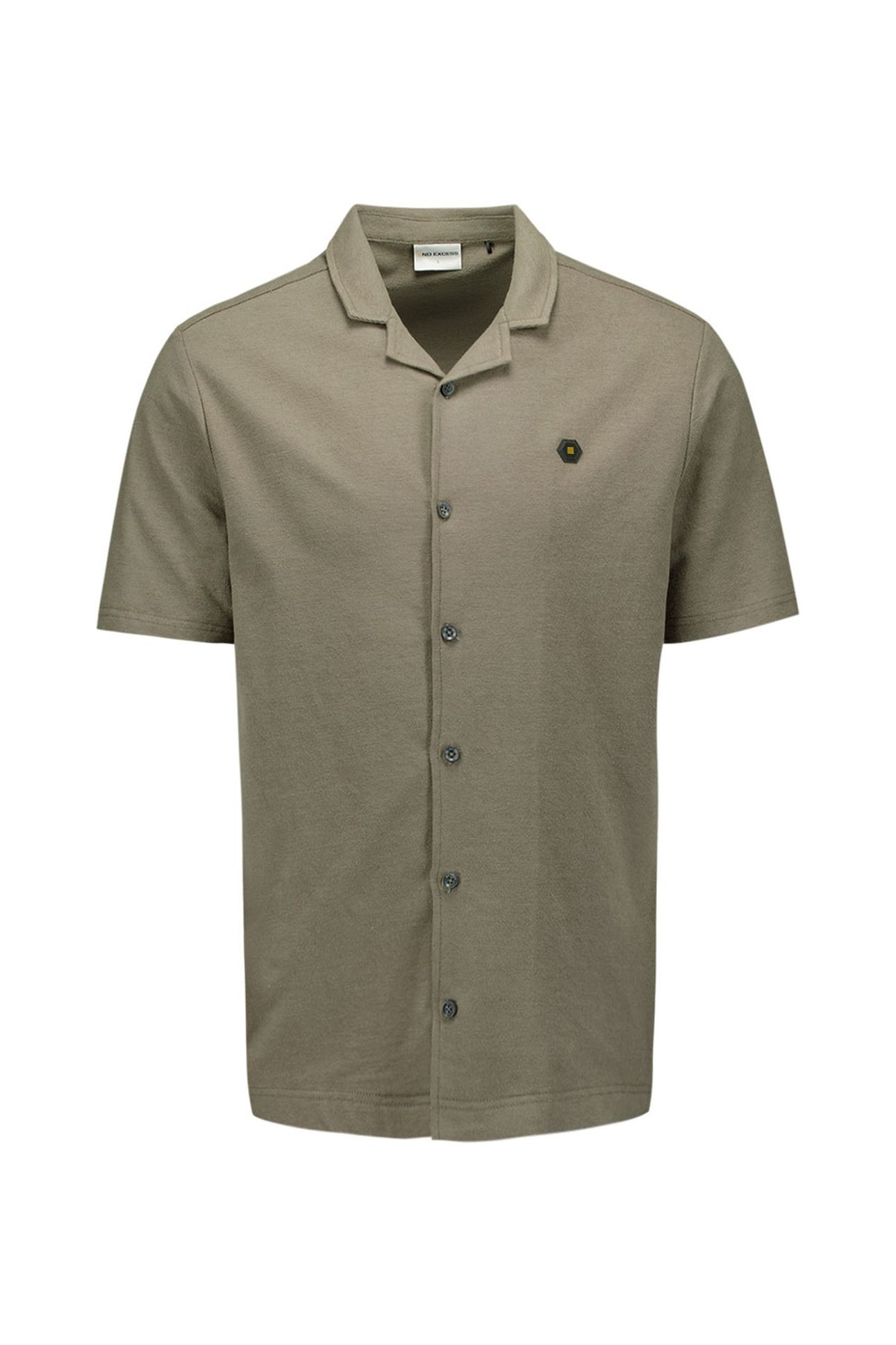 SHIRT SHORT SLEEVE JERSEY REVERS COLLAR SOLID TERRY DARK MOS 5