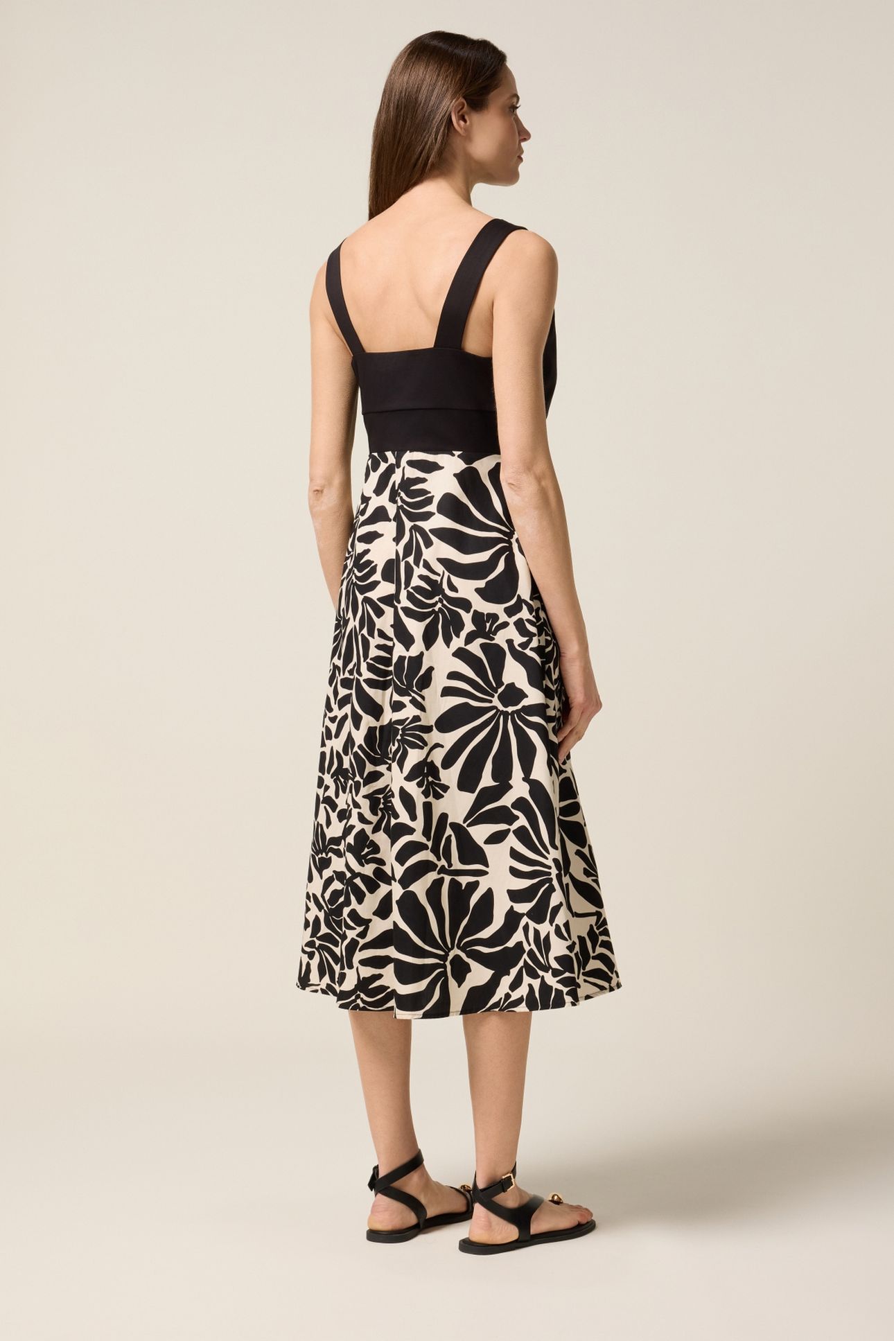 COMBINED MIDI DRESS BLACK 2