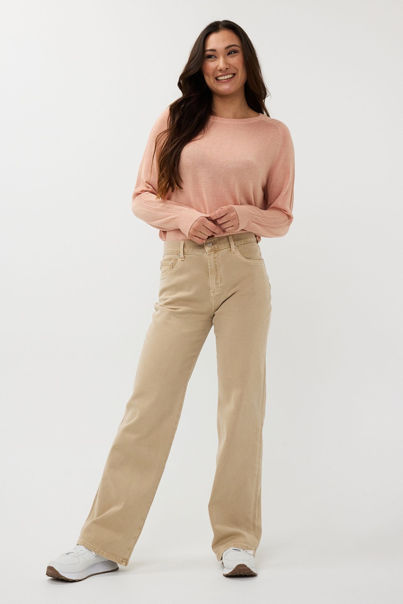 SWEATER RAGLAN POINTELLE LUREX LIGHT APRICOT 2