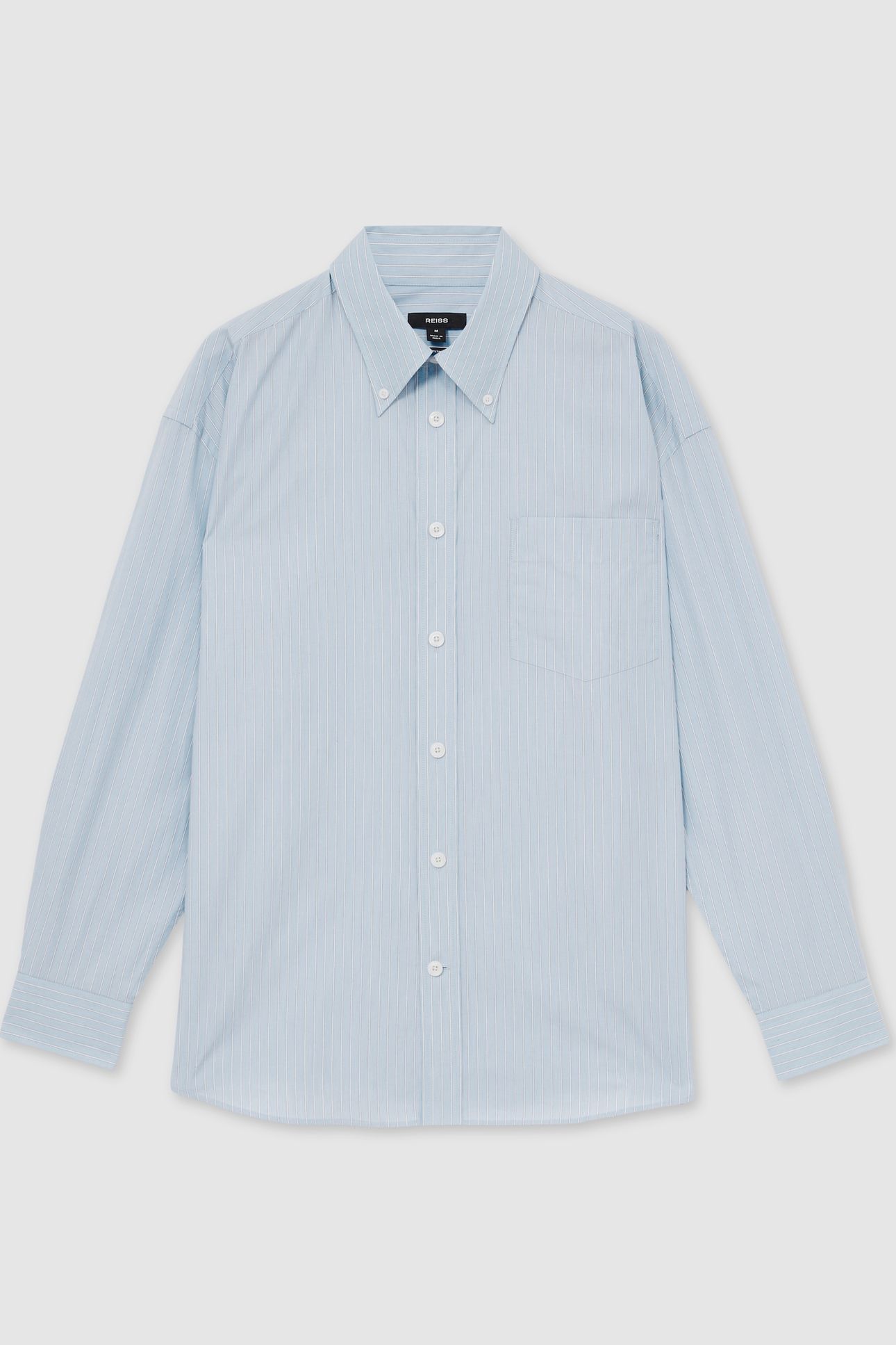 LS OVERSIZED STRIPE POPLIN SHIRT SOFT BLUE/WHITE 6