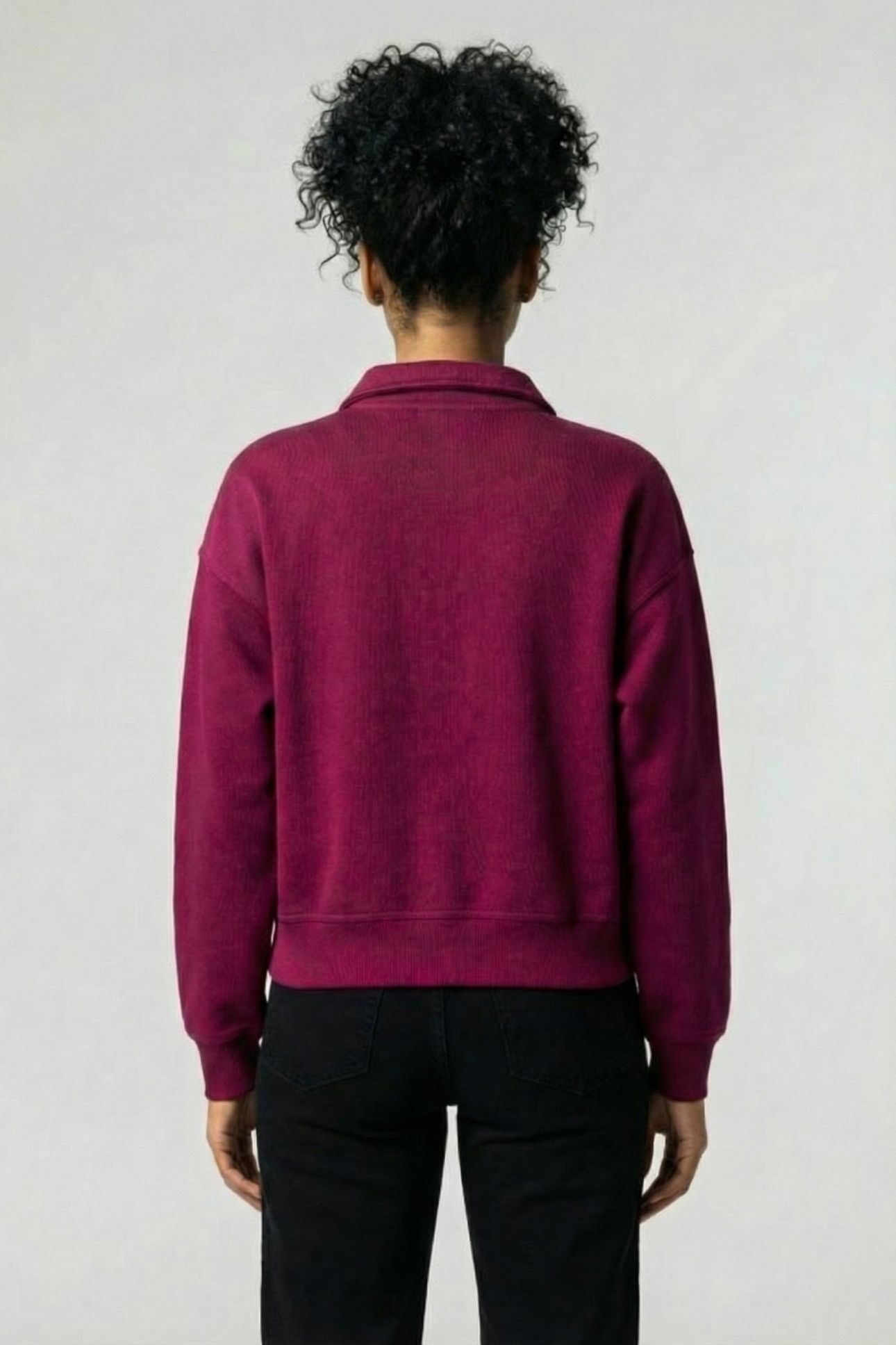 LS ARCHIVE TERRY 1/4 ZIP POLO BERRY GLAZE 2