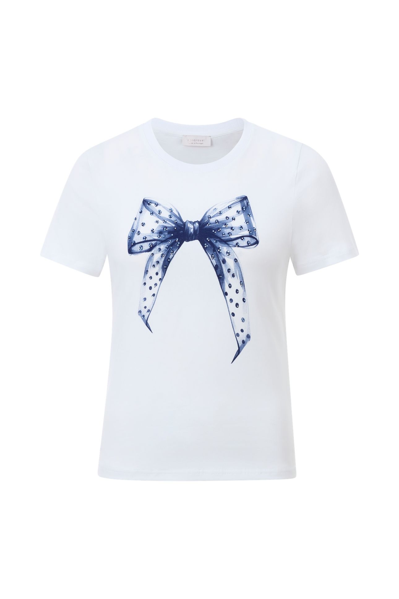 SLIM FIT T-SHIRT "BOW" ORGANIC WHITE 1