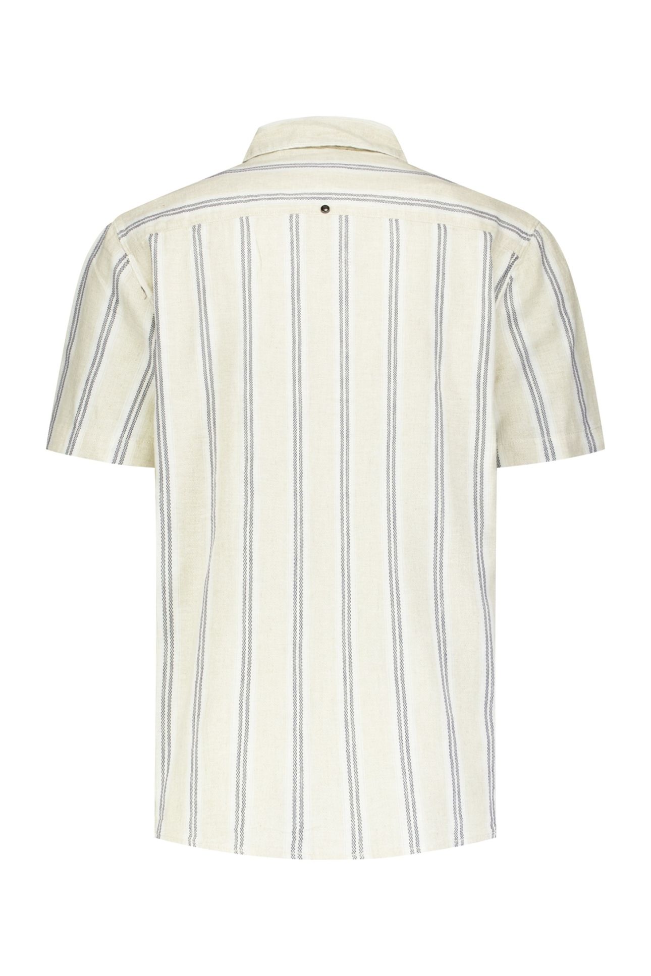 SHIRT SHORT SLEEVE DOBBY VERTICAL STRIPE WITH LINEN CEMENT 2