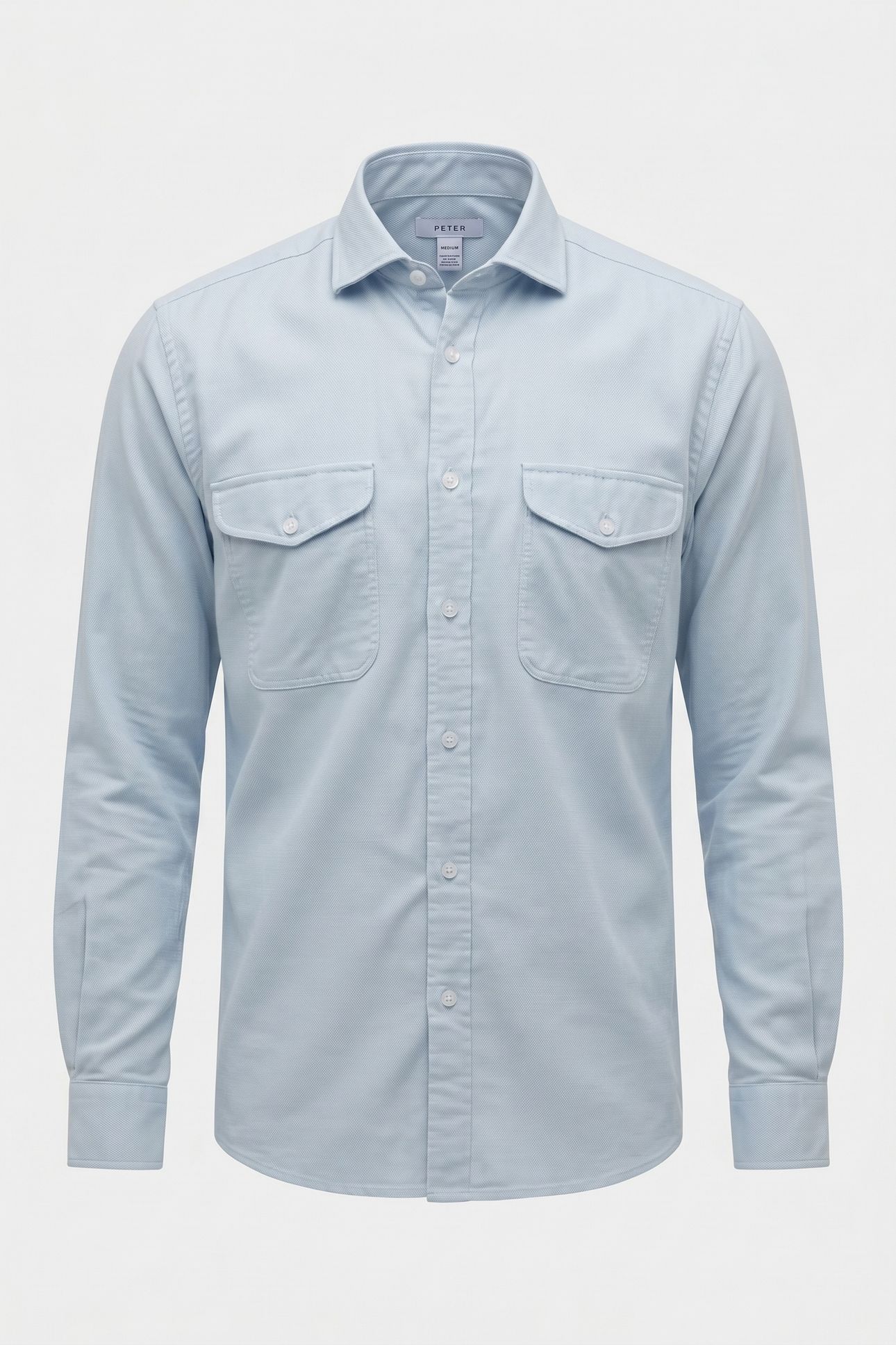 OE HUGO-TEXTURED OVERSHIR LIGHT BLUE 3