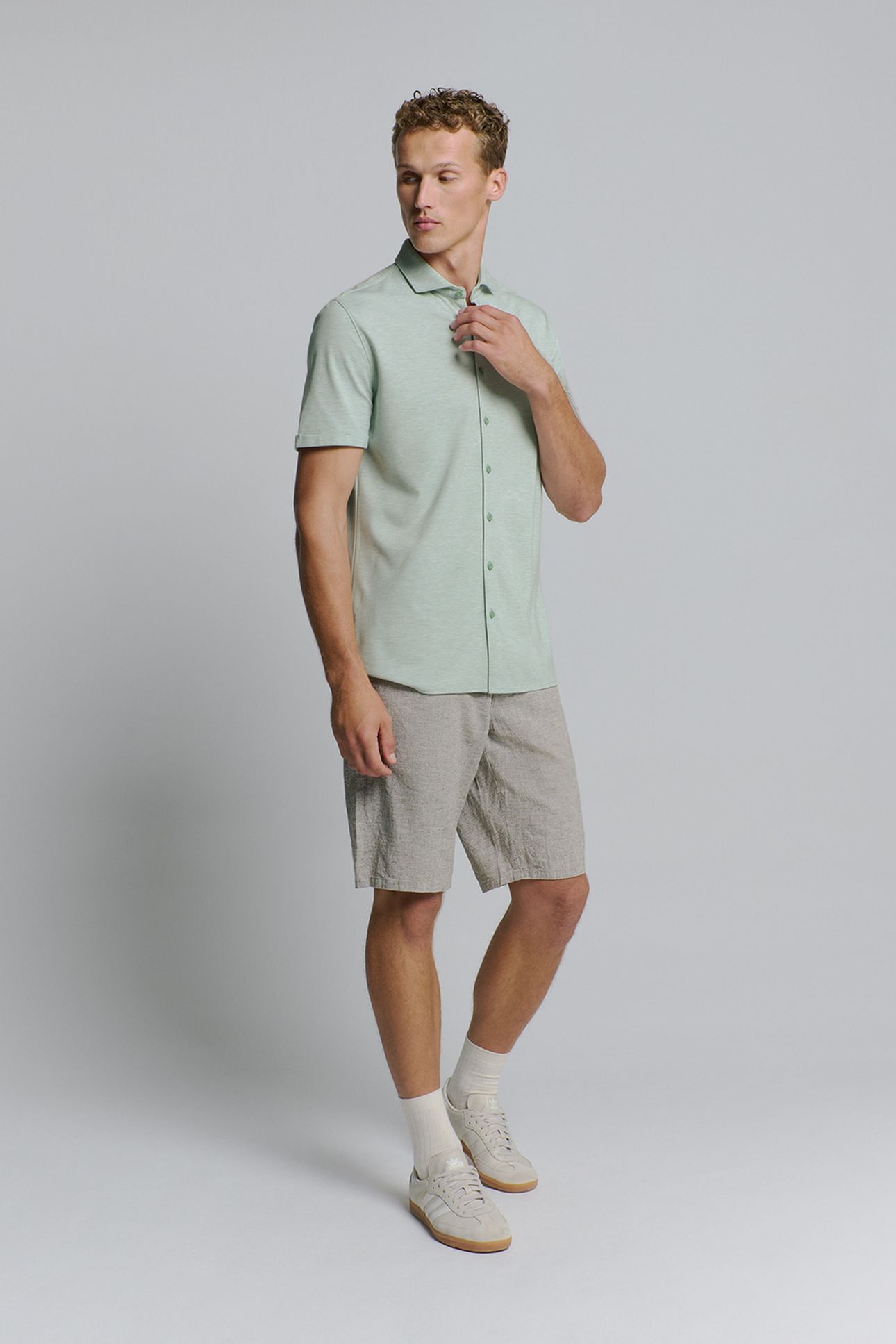 SHIRT SHORT SLEEVE JERSEY MELANGE STRETCH MINT 2