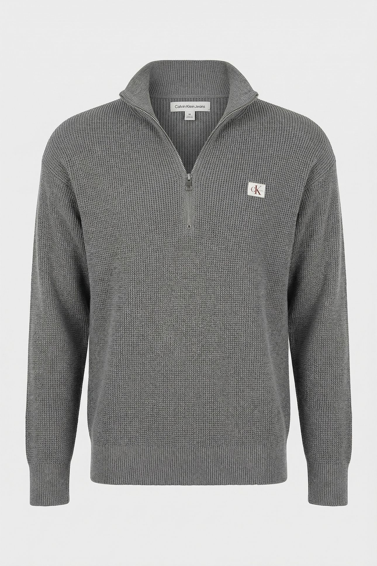 LS EZ COTTON WAFFLE SWEATER MEDIUM GREY HEATHER 3