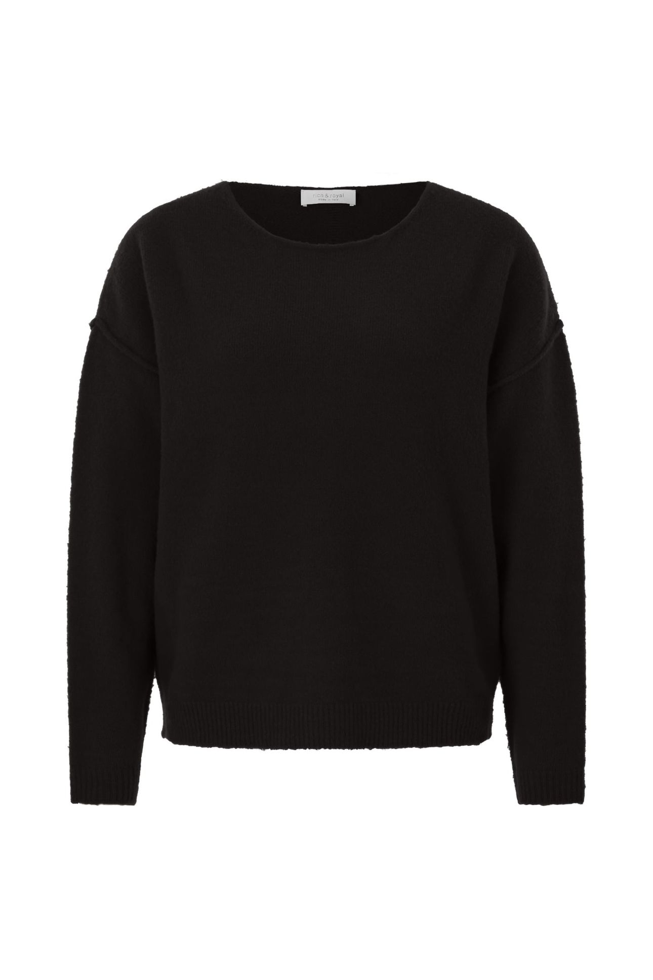 CREW-NECK OUTSIDE SEAMS BLACK 1