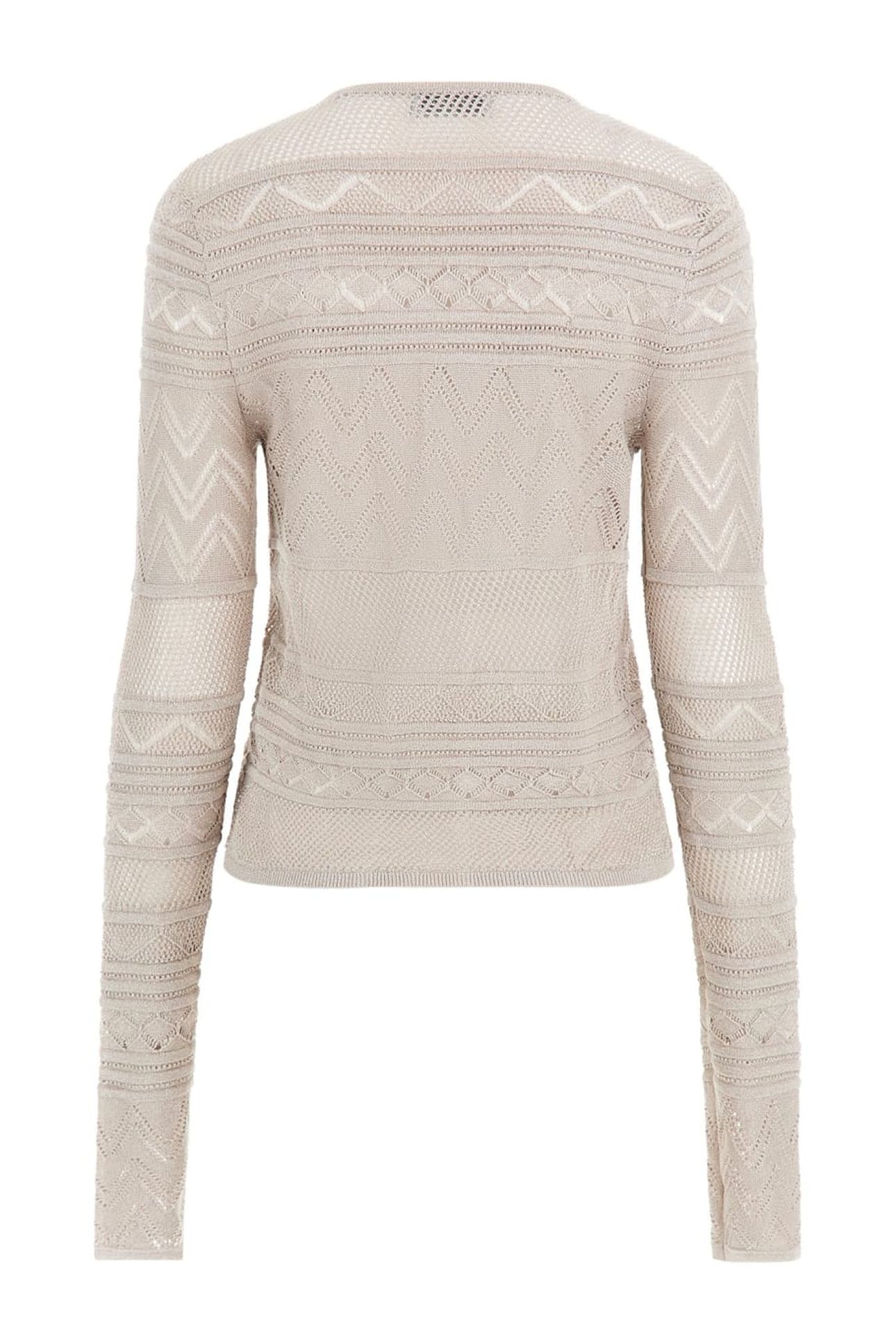 GUESS ECO NELLIE LS CARDI SWTR SILVER LUREX 3