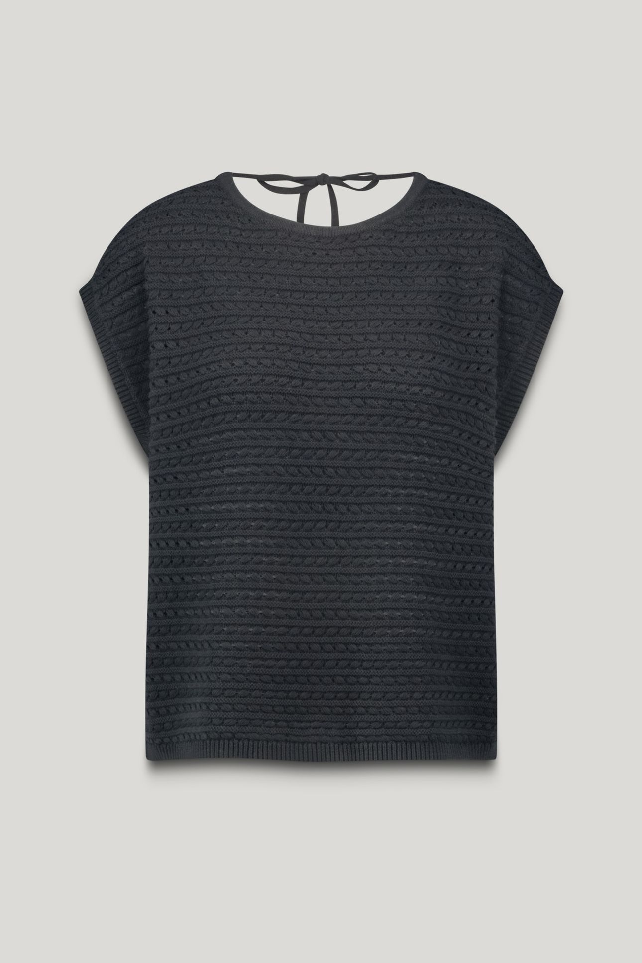 KNITTED TOP HIGH TWISTED COTTON KNIT BLACK 4