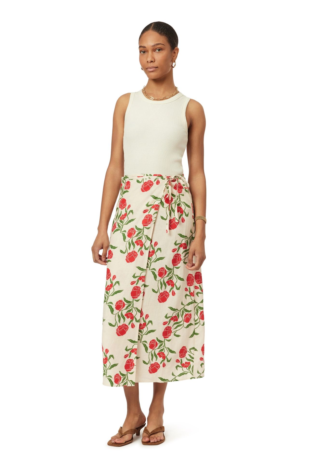 WRAP SKIRT WHITECAP GRAY ALLOVER FLORAL 2