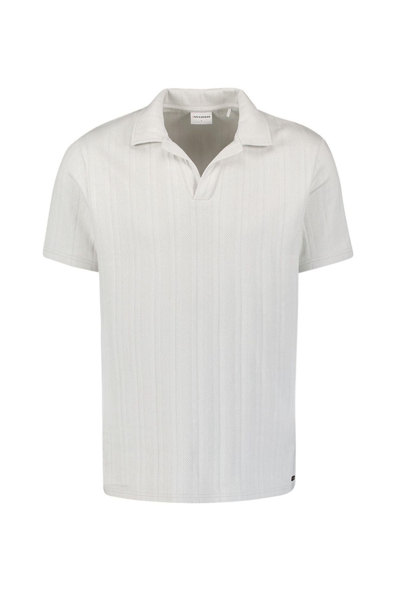 POLO REVERS SOLID VERTICAL JACQUARD STRIPES CHALK 2
