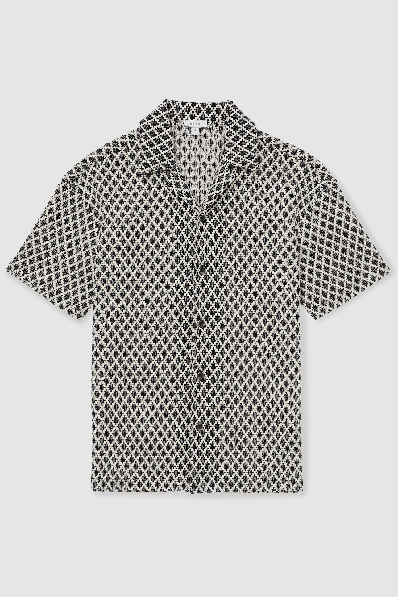 SS GEO CROCHET CUBAN SHIRT NAVY/WHITE 3
