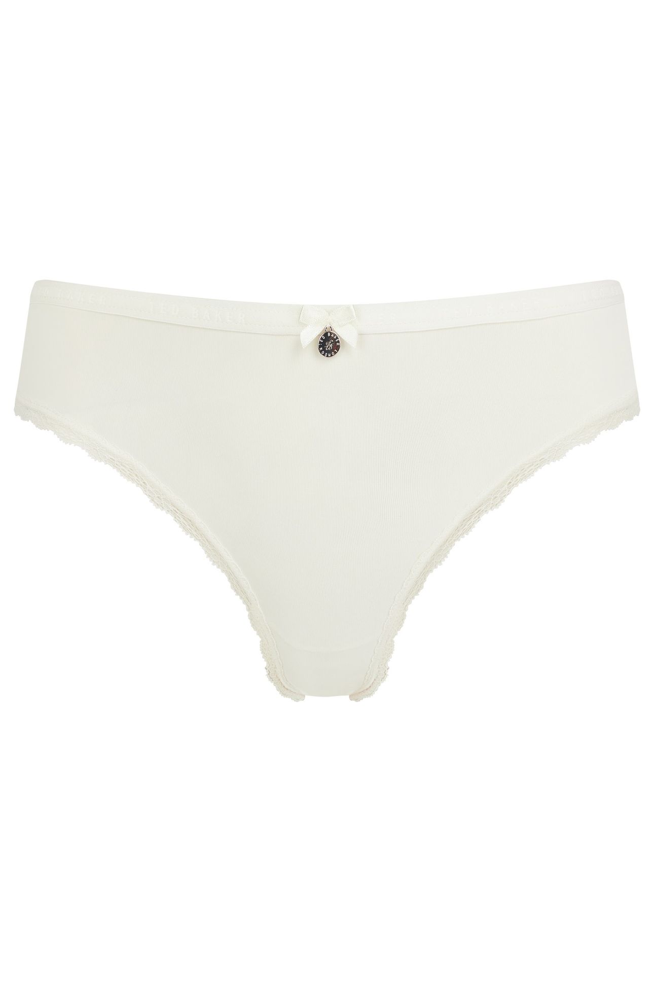 ZARIA 3PK SOLID BRIEF WITH LACE TRIM JET BLACK/EGRET/AZALEA 2