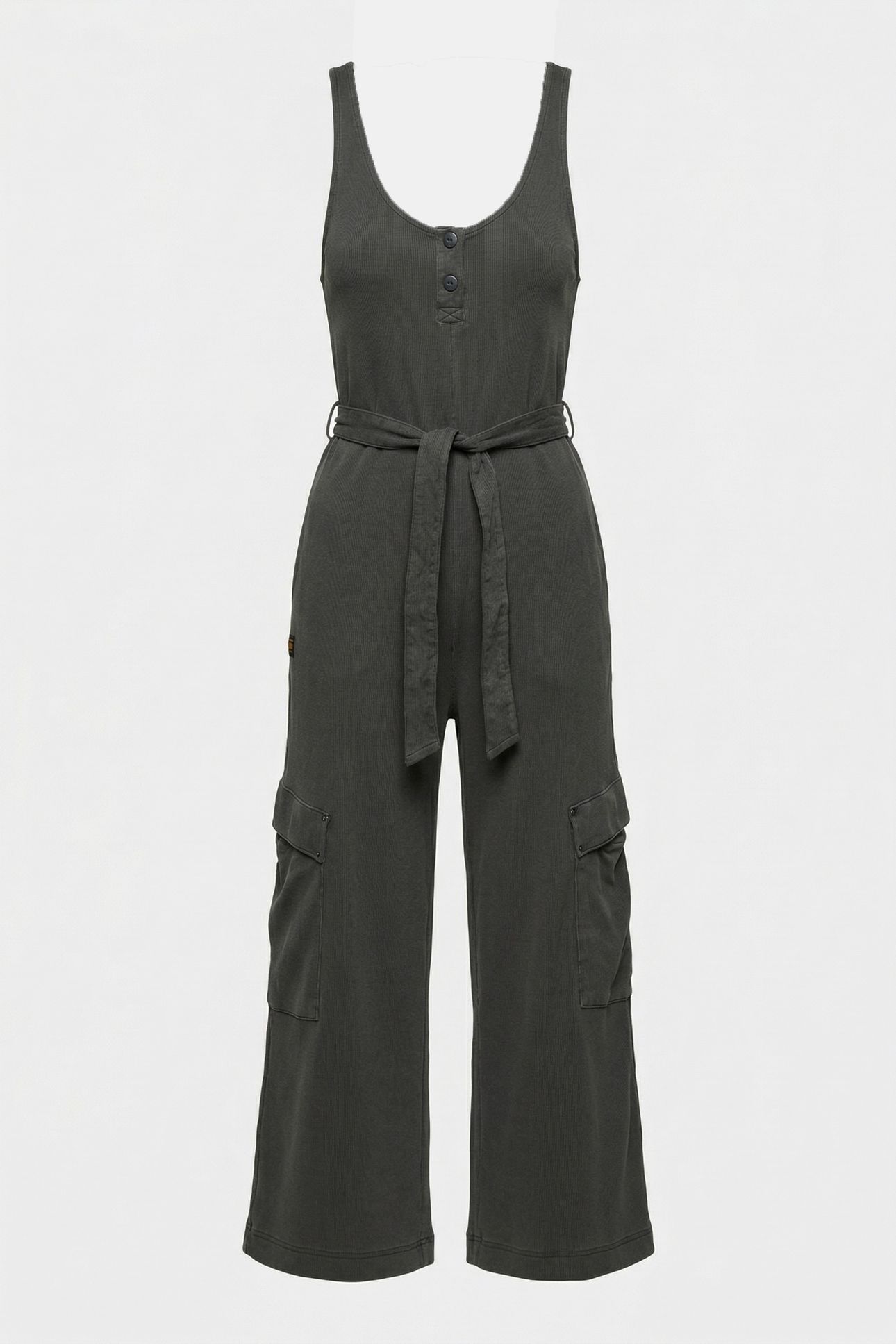 OVERDYED UTILITY LOOSE JUMPSUIT DK BLACK GD 5