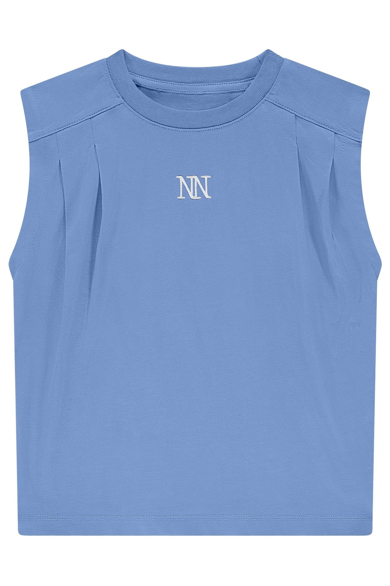 PLEAT T-SHIRT AZUR BLUE 1