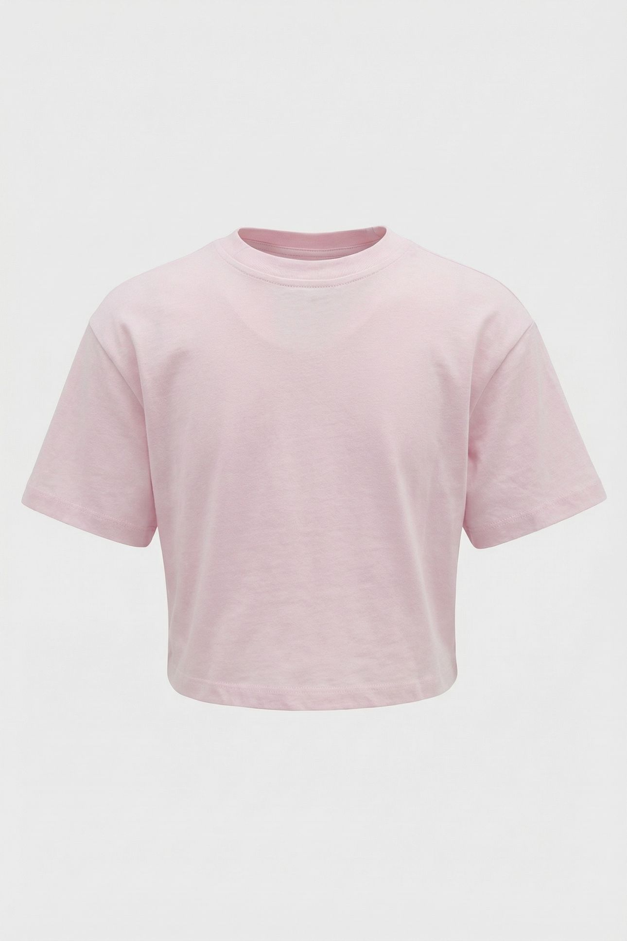 GIRLS VELVET MONOGRAM BOXY T-SHIRT PEARLY PINK 2