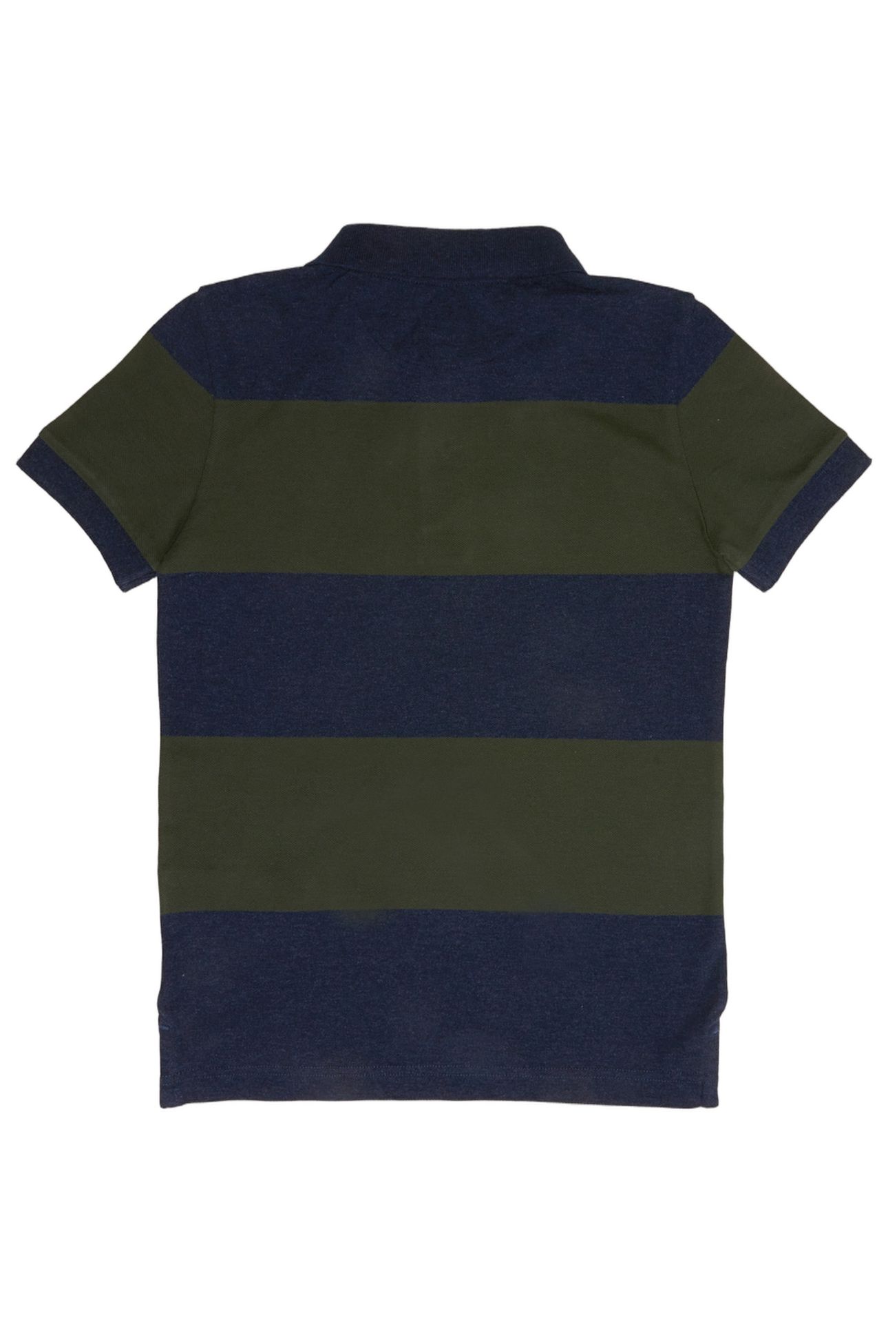 CUSTOM FIT STRIPED STRETCH POLO NIGHT BLUE MIX/FOREST 2