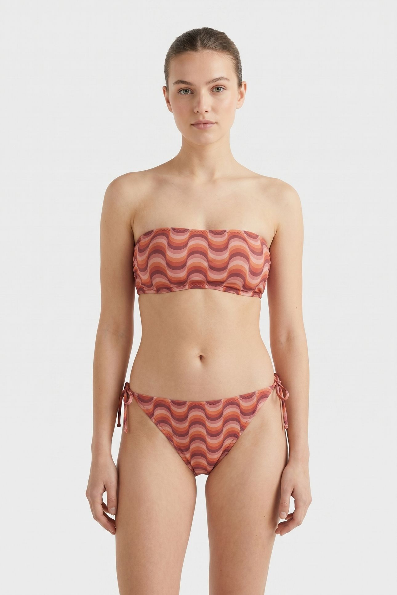 SIDE STRAP BIKINI BOTTOM GROOVY WAVE FROZEN CHOCO BROWN 1