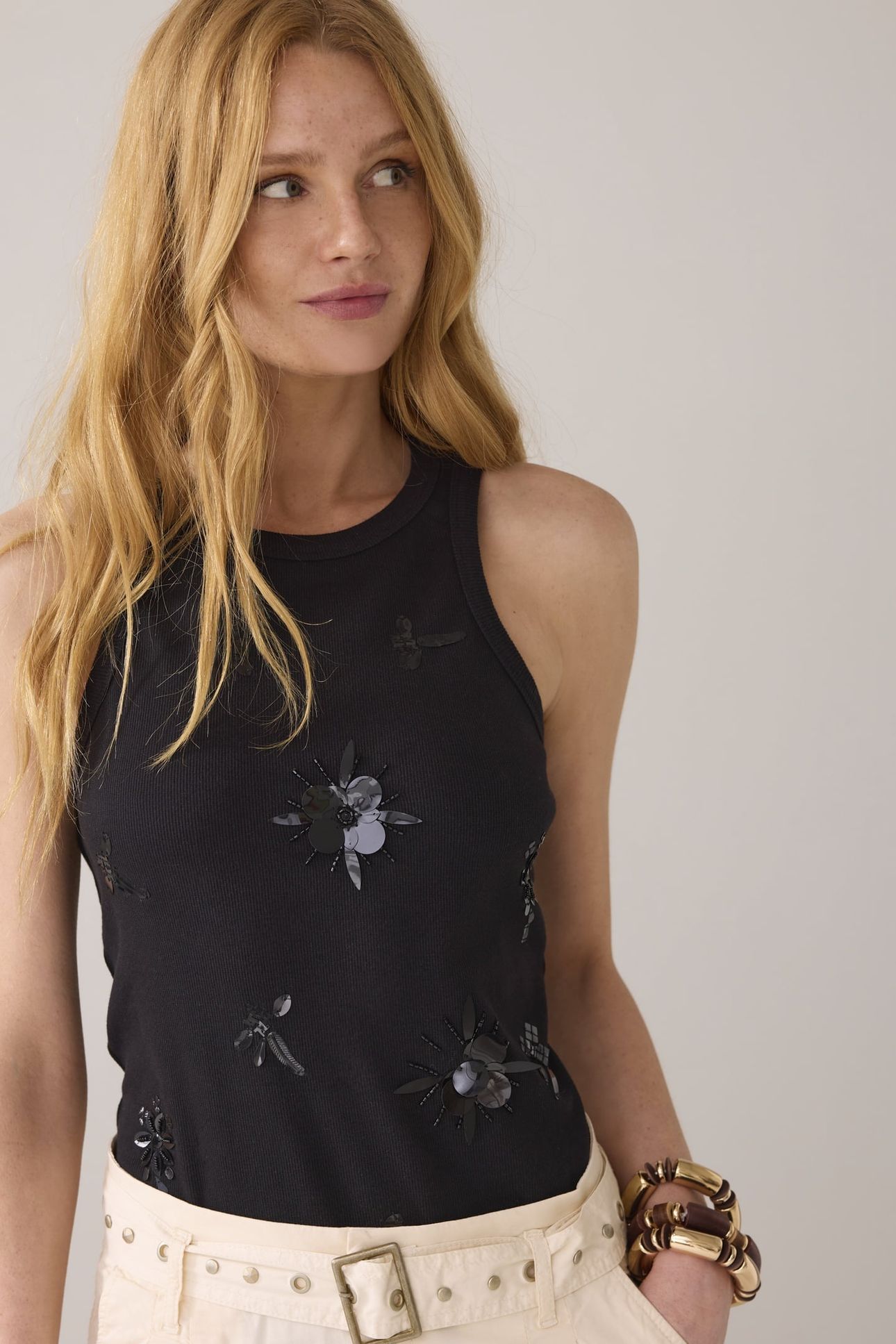 EMBELLISHED TANK TOP BLACK 1