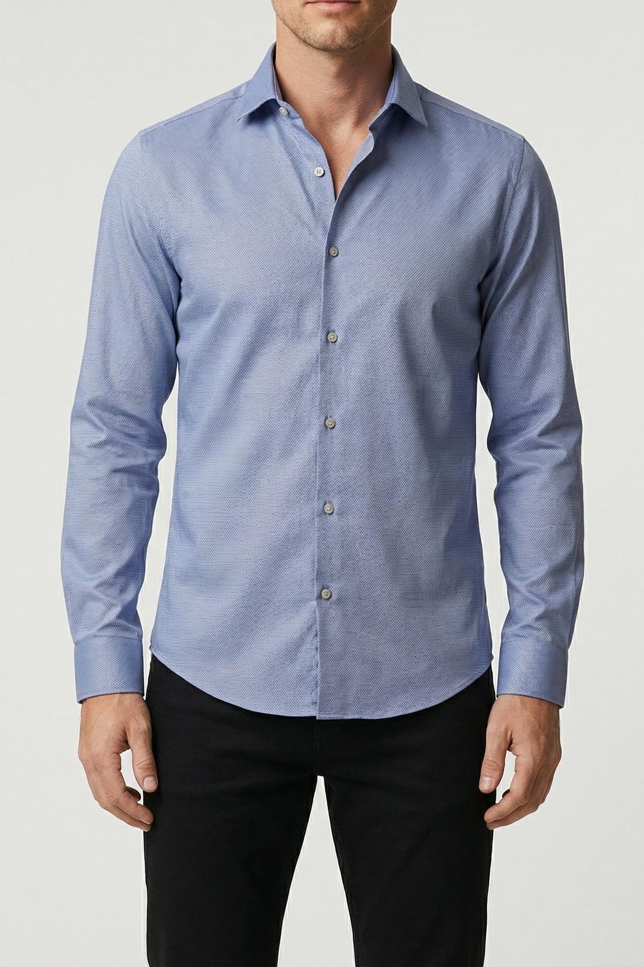 SLIM ESSENTIAL POPLIN DRESS SHIRT NAVY 1
