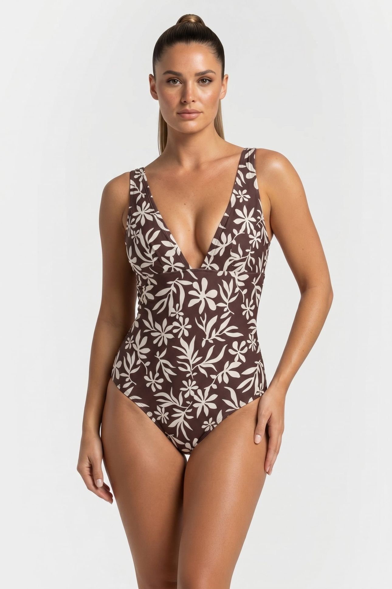 ZAZU SWIMSUIT BROWN 1