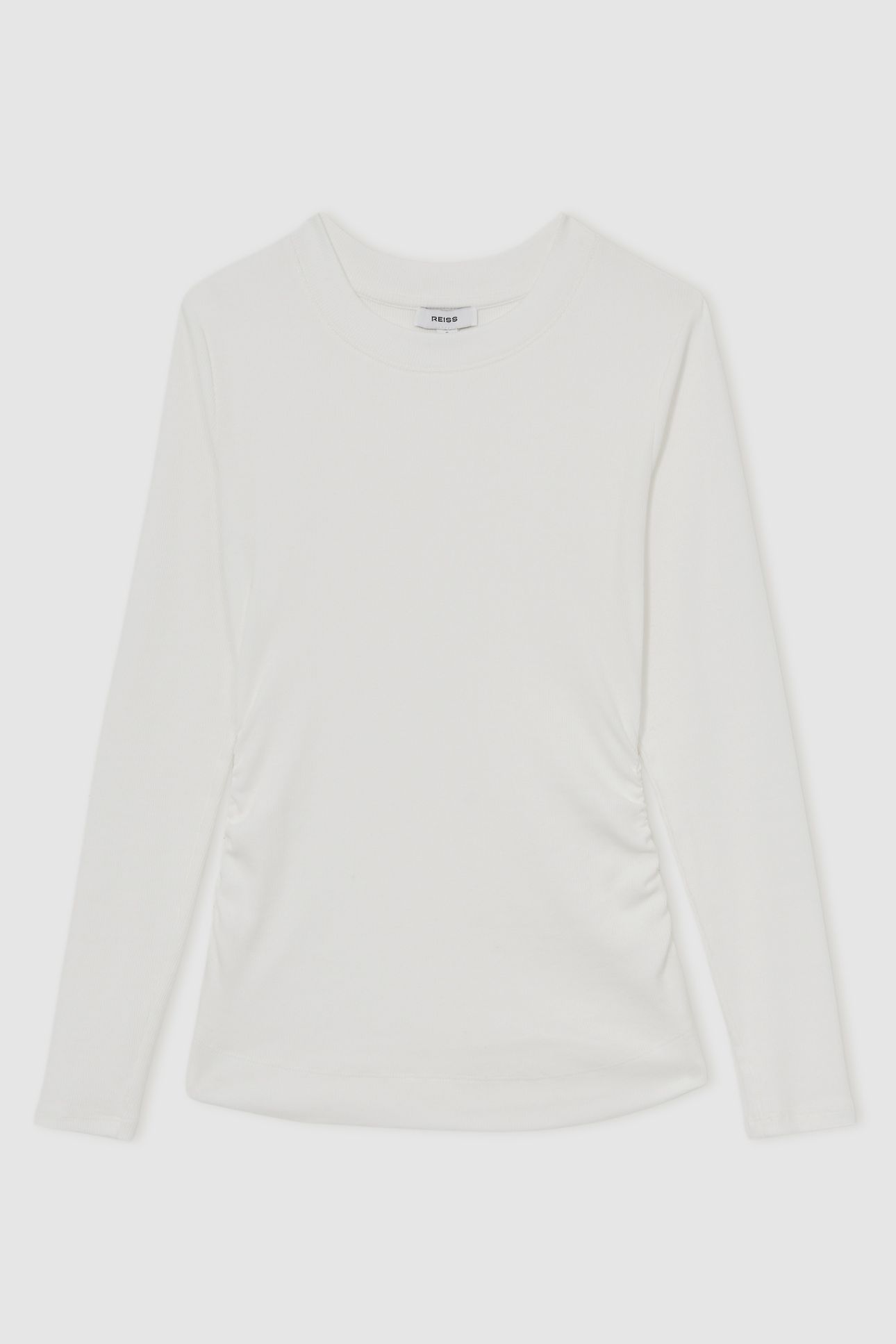 RIBBED LONG SLEEVE T-SHIRT WHITE 3
