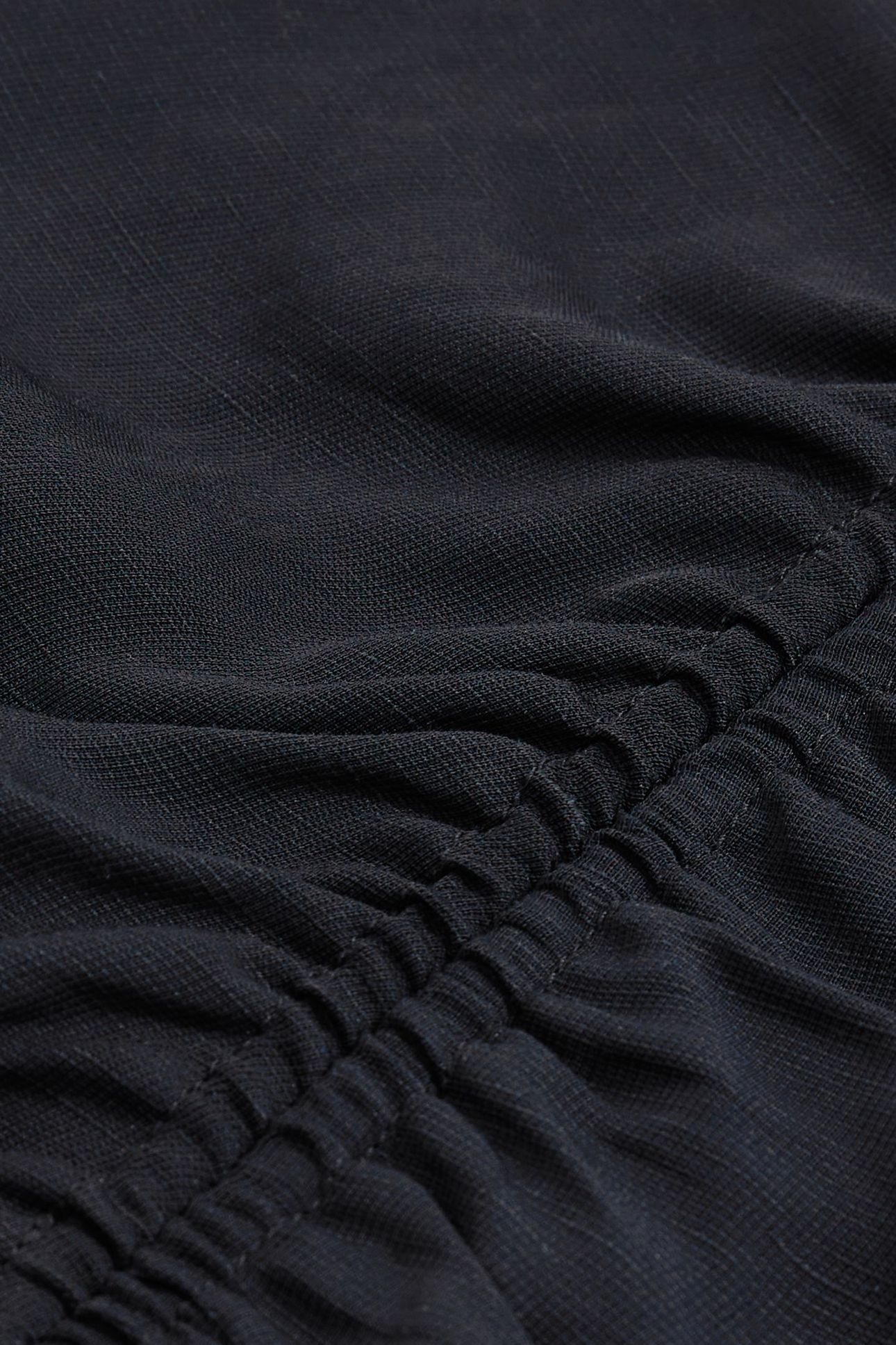 RUCHED LINEN DRESS NAVY 5