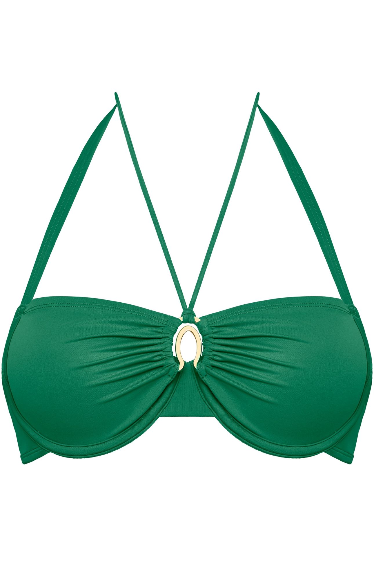JET SET BIKINI TOPPLUNGE BALCONYWIRED PADDED GREEN 3