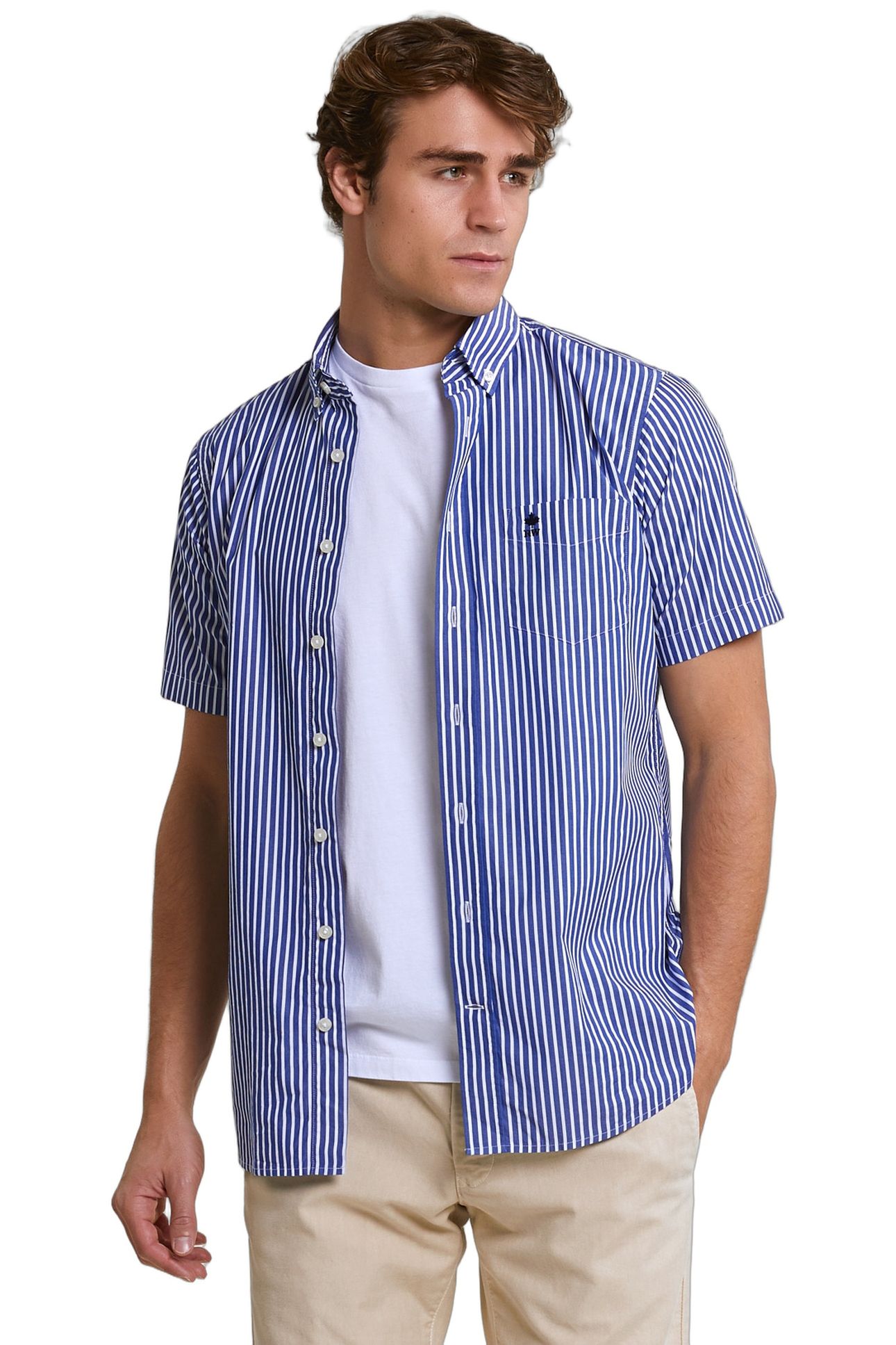 CUSTOM FIT STRIPED PERFORMANCE STRETCH SHIRT SHORT SLEEVES B 1