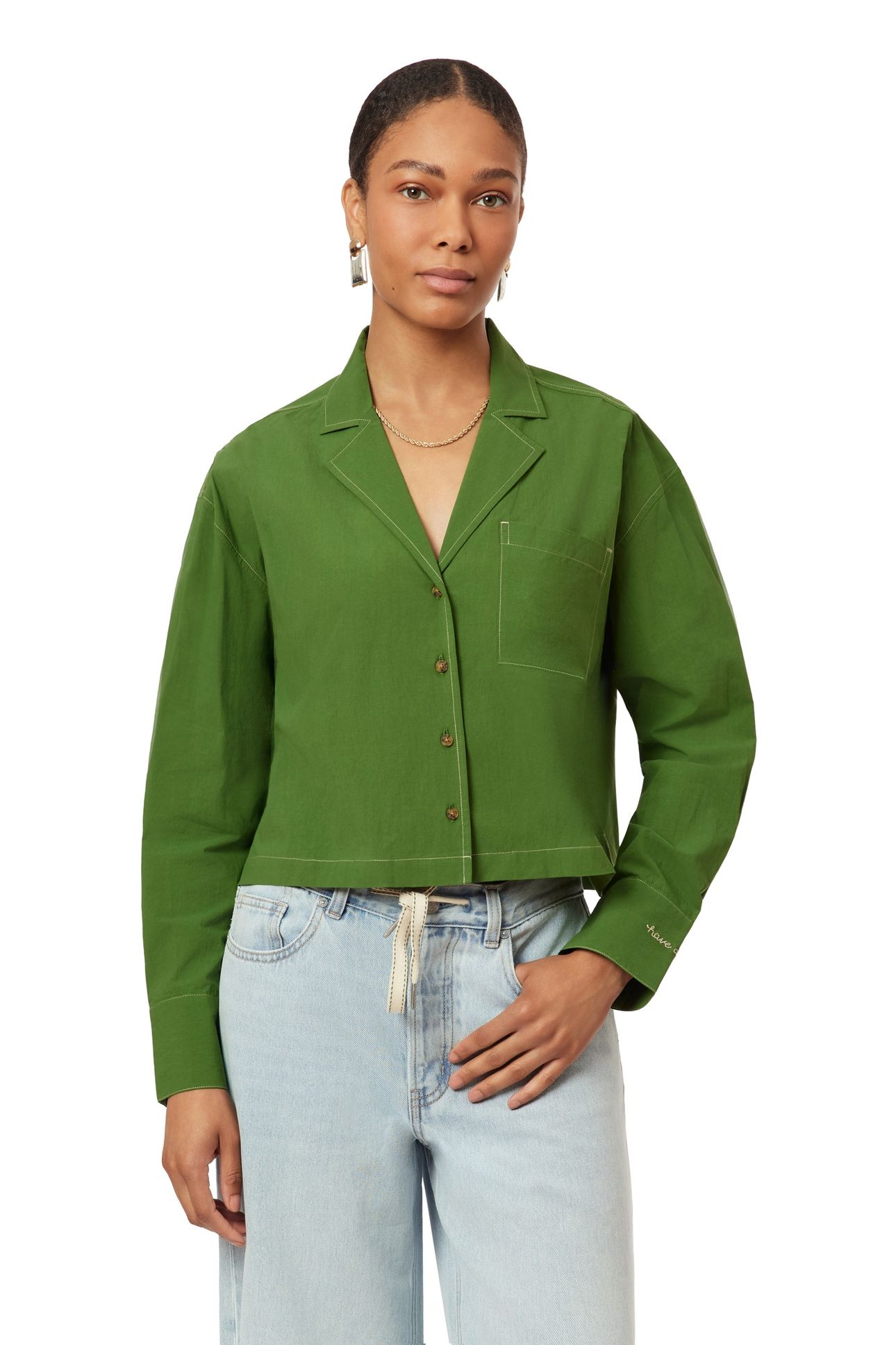 NOTCH LAPEL SHIRT GARDEN GREEN 1