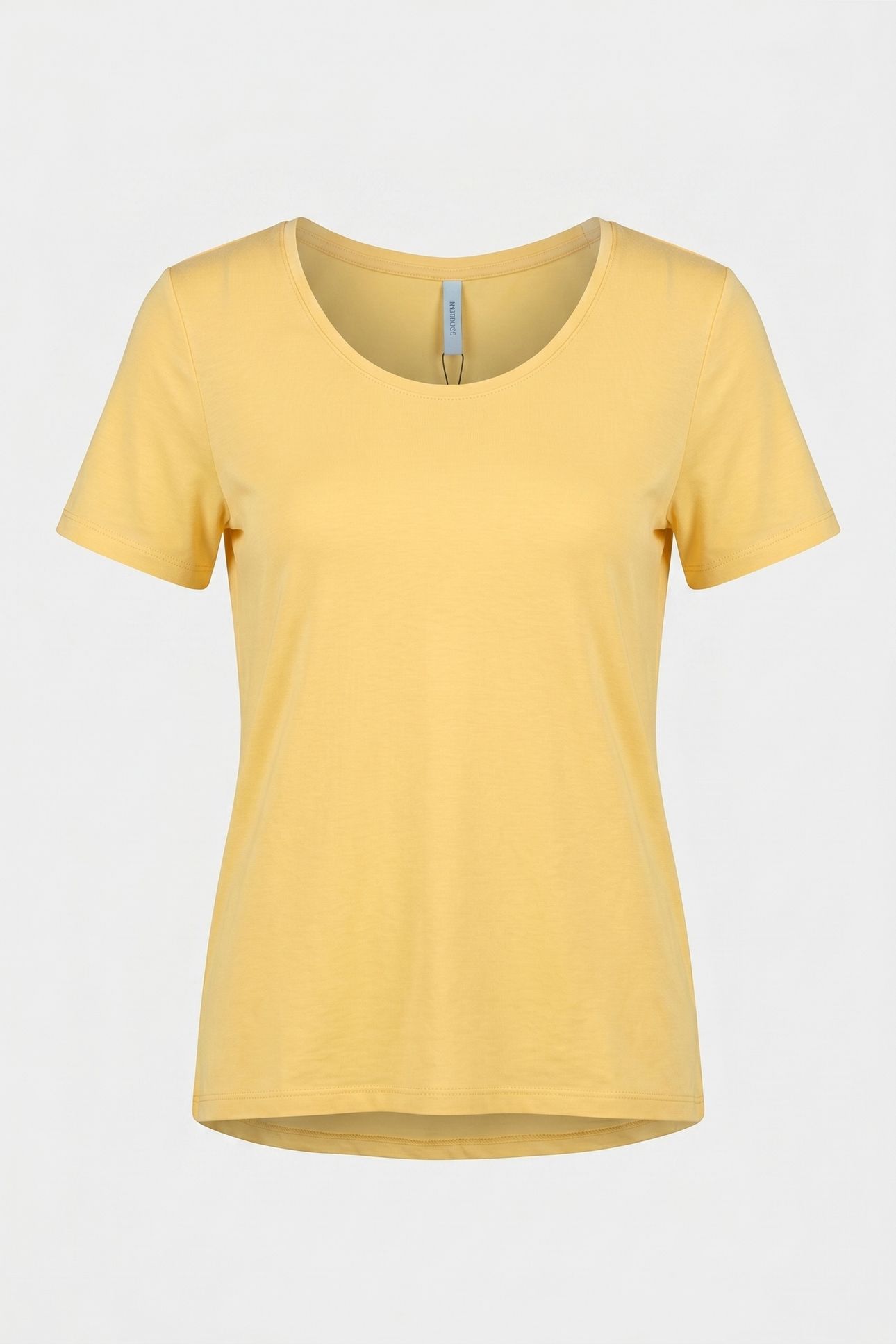 U-NECK TOP FINE VISCOSE YELLOW 3