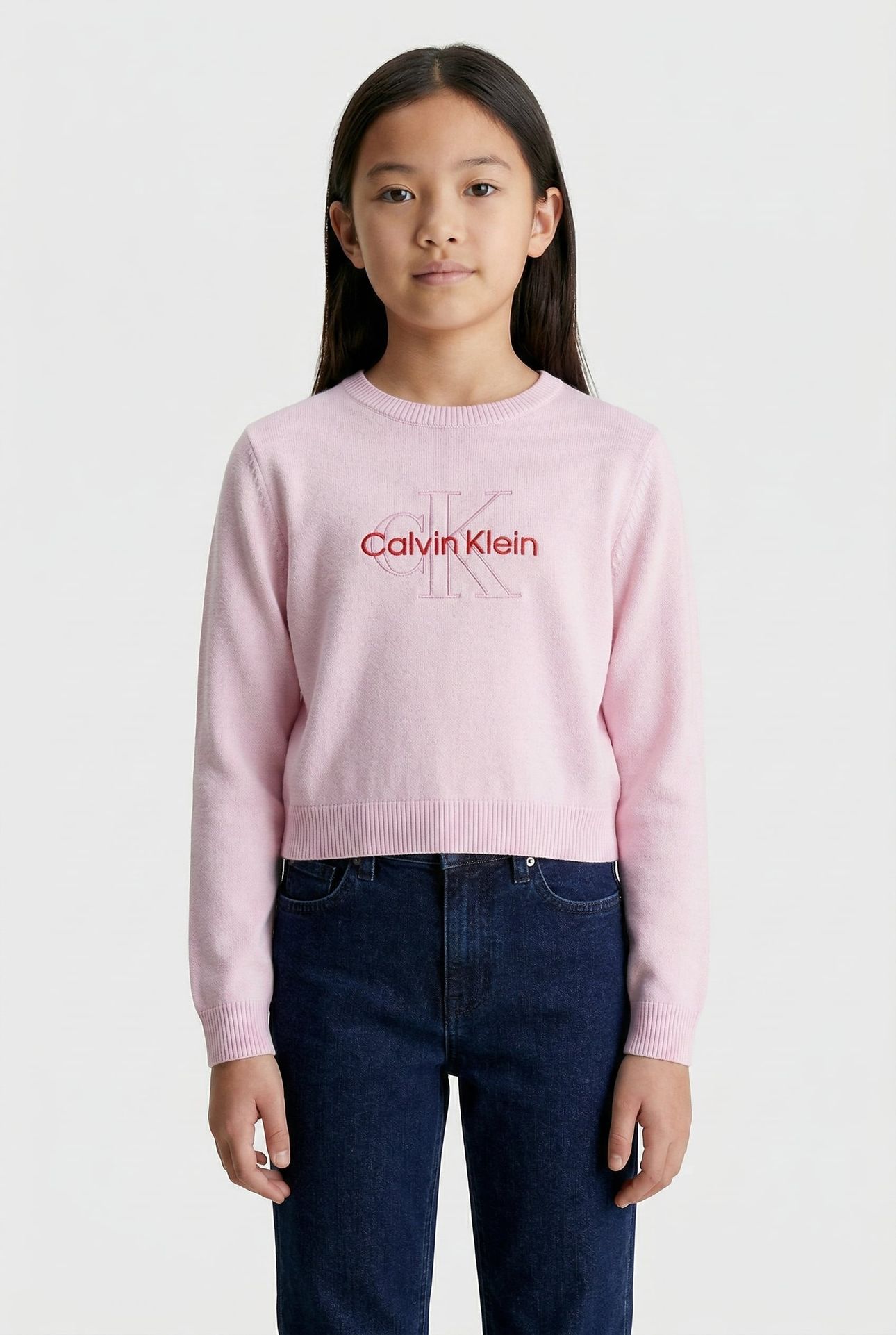 GIRLS MONOLOGO SWEATER PEARLY PINK 1