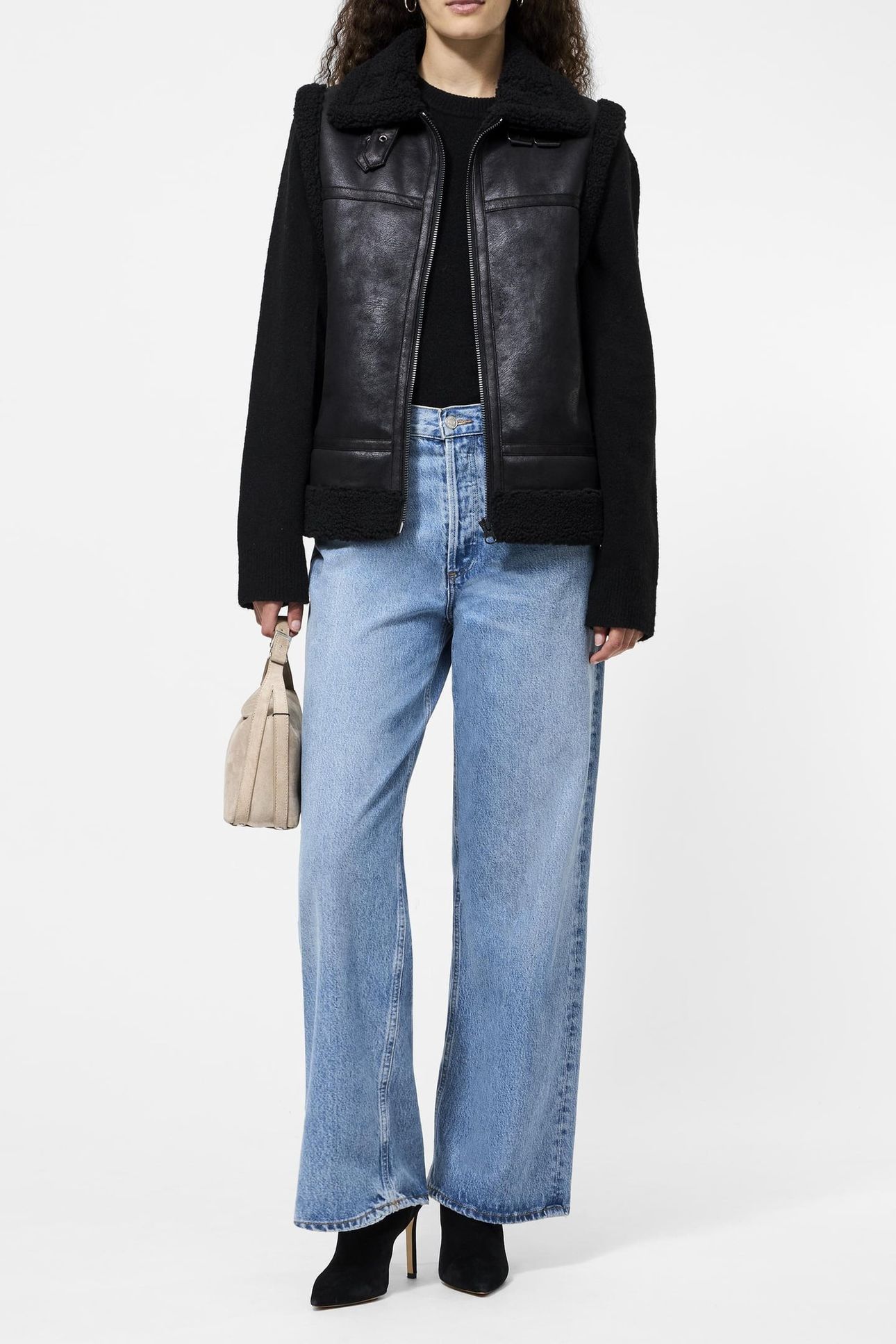 CAMRY FAUX SUEDE S/LESS GILET BLACK 2