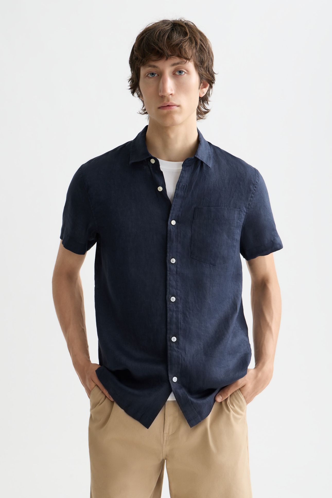 CORE LINEN SHIRT NAVY 2