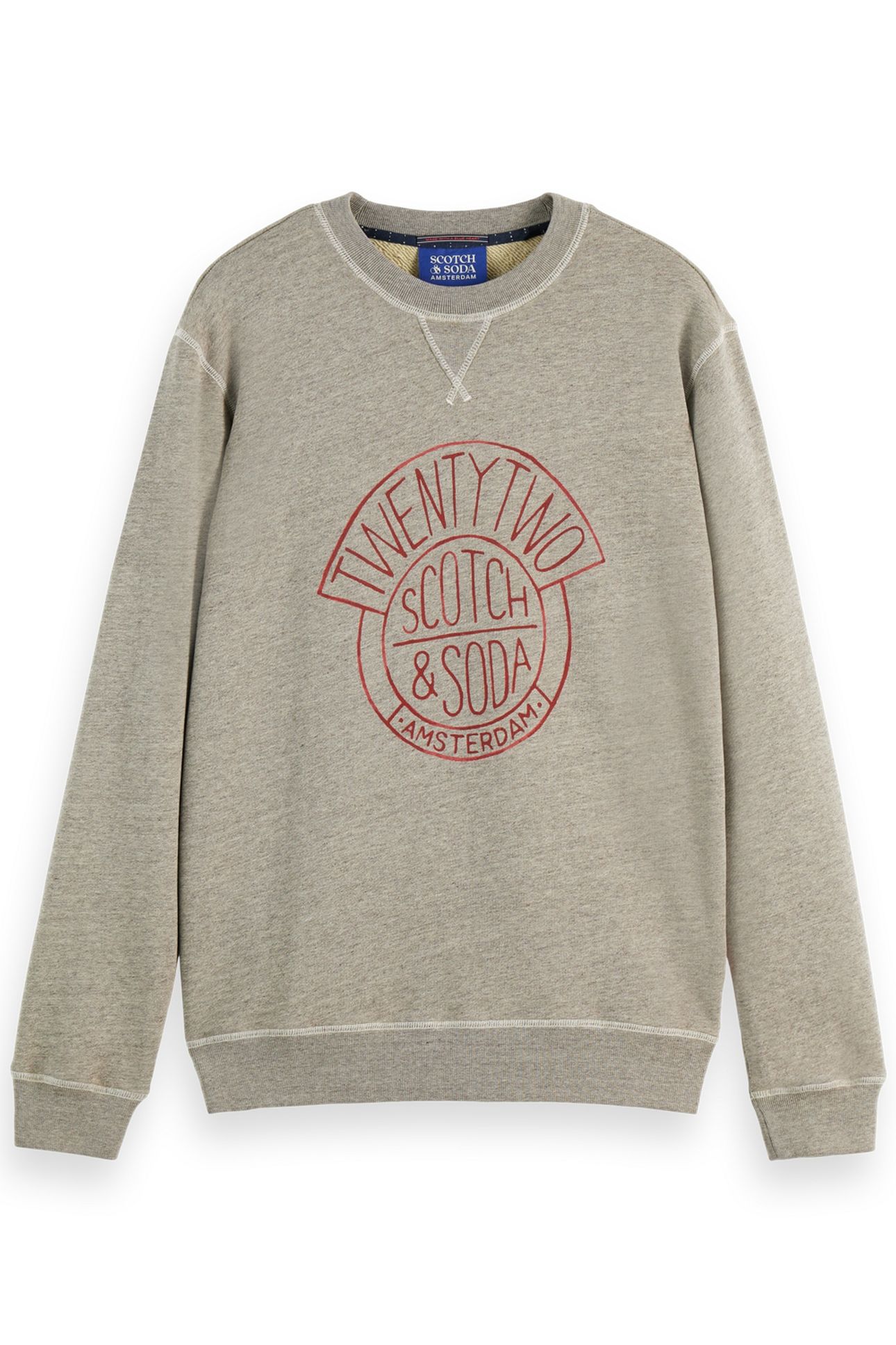 DENIM WASHED ARTWORK SWEATSHIRT GREY MELANGE 4