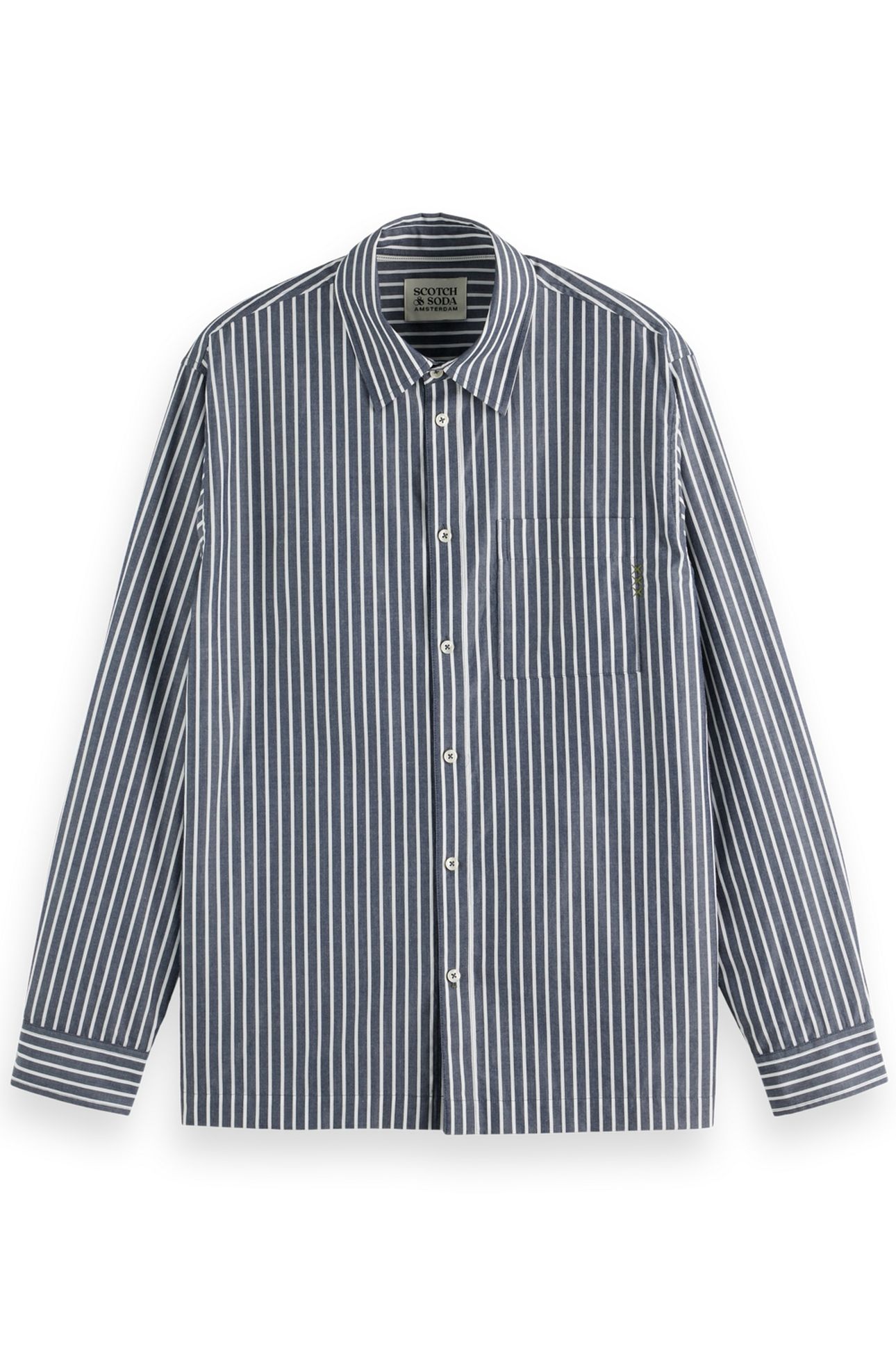 STRIPED RELAXED-FIT POPLIN SHIRT SKY CAPTAIN STRIPES 4
