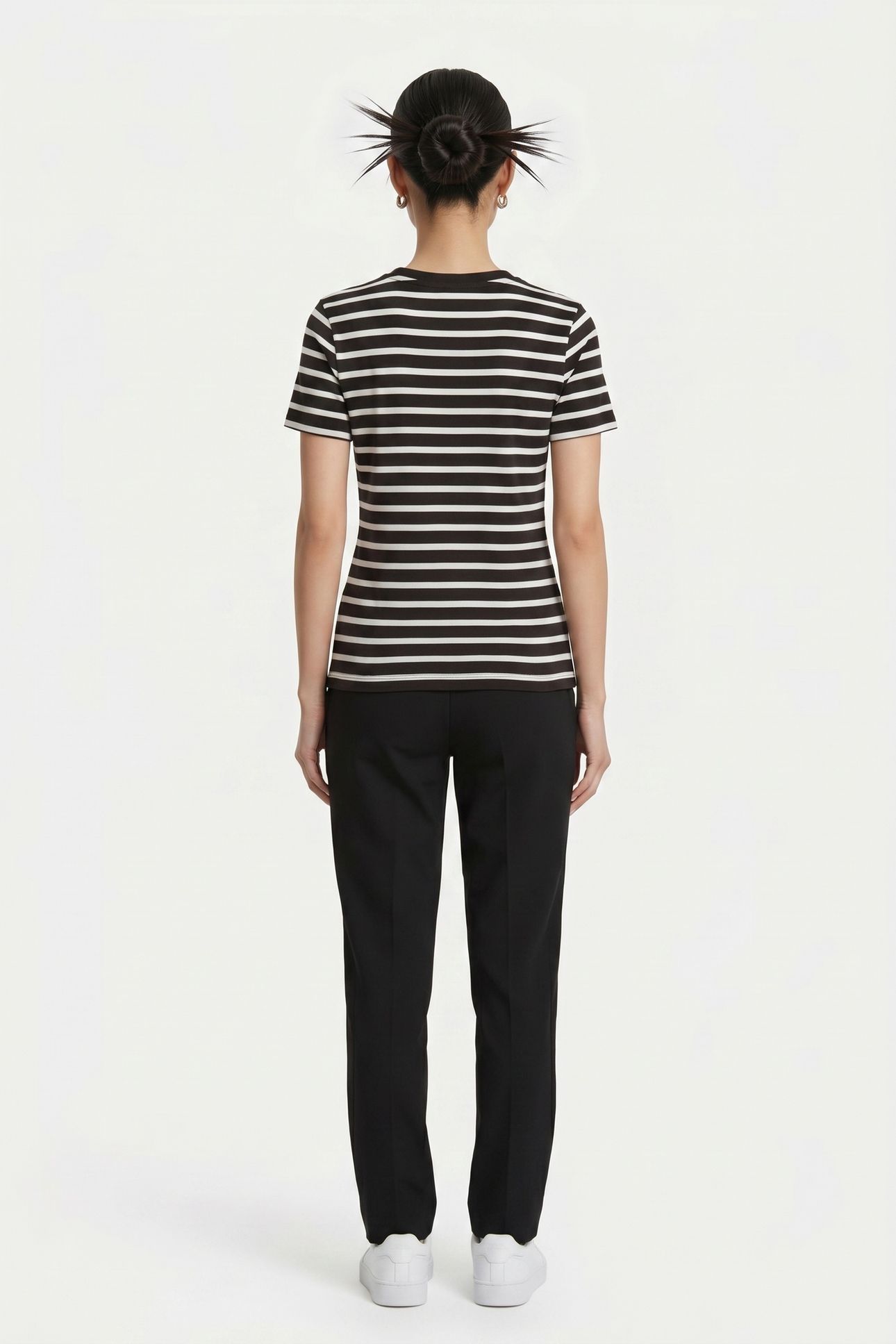 SLIM CODY CREW NECK SS BLACK/ECRU 2