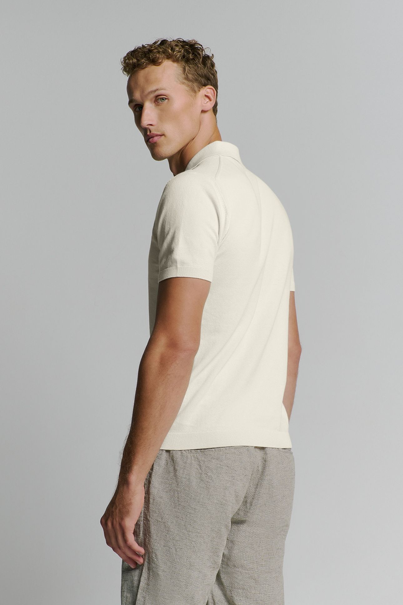 PULLOVER SHORT SLEEVE POLO V SOLID OFFWHITE 4
