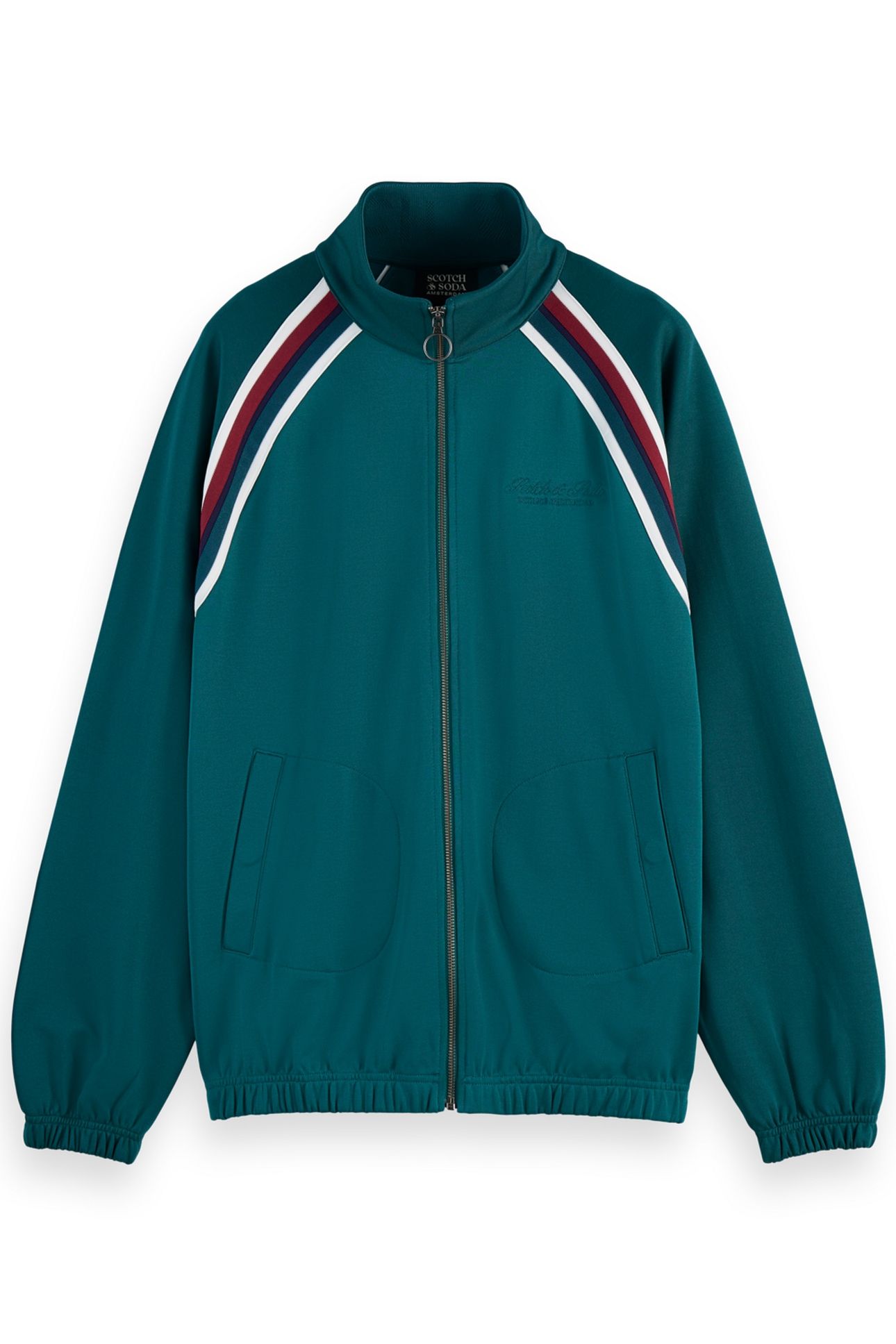 TRACK FULL ZIP THROUGH SWEATSHIRT PITCH GREEN 1