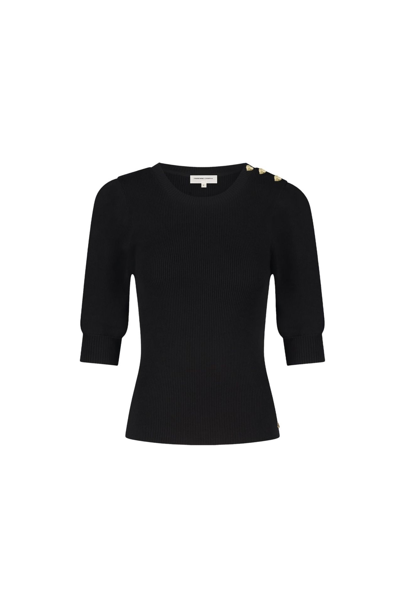 LILLIAN SHORT SLEEVE PULLOVER BLACK 4