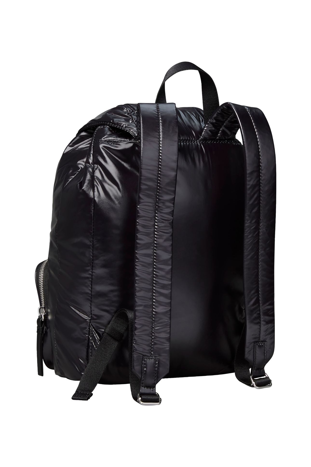 POCKET NYLON FLAP BACKPACK BLACK 3