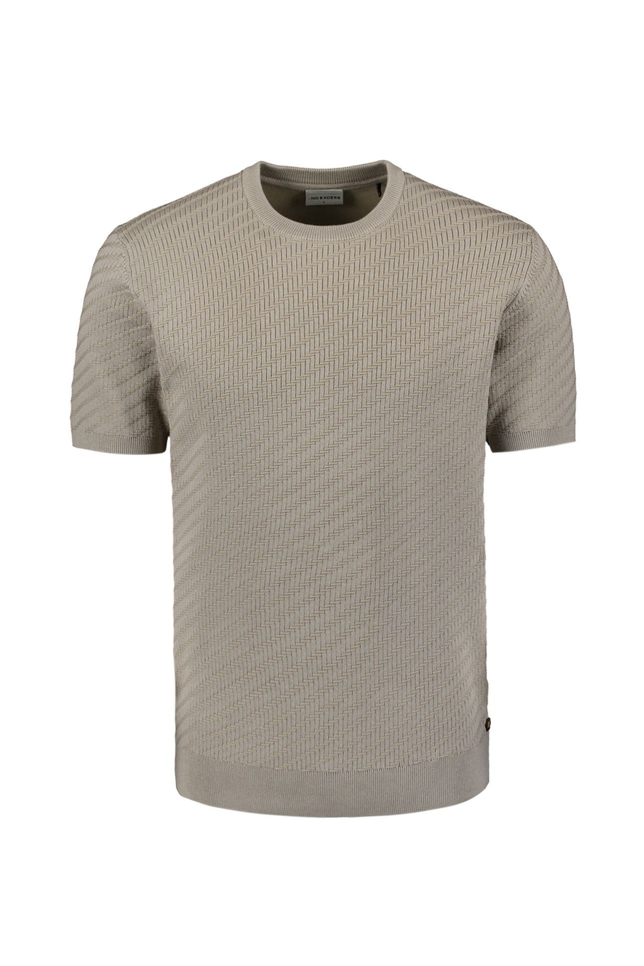 PULLOVER SHORT SLEEVE CREWNECK SOLID JACQUARD CLAY 5