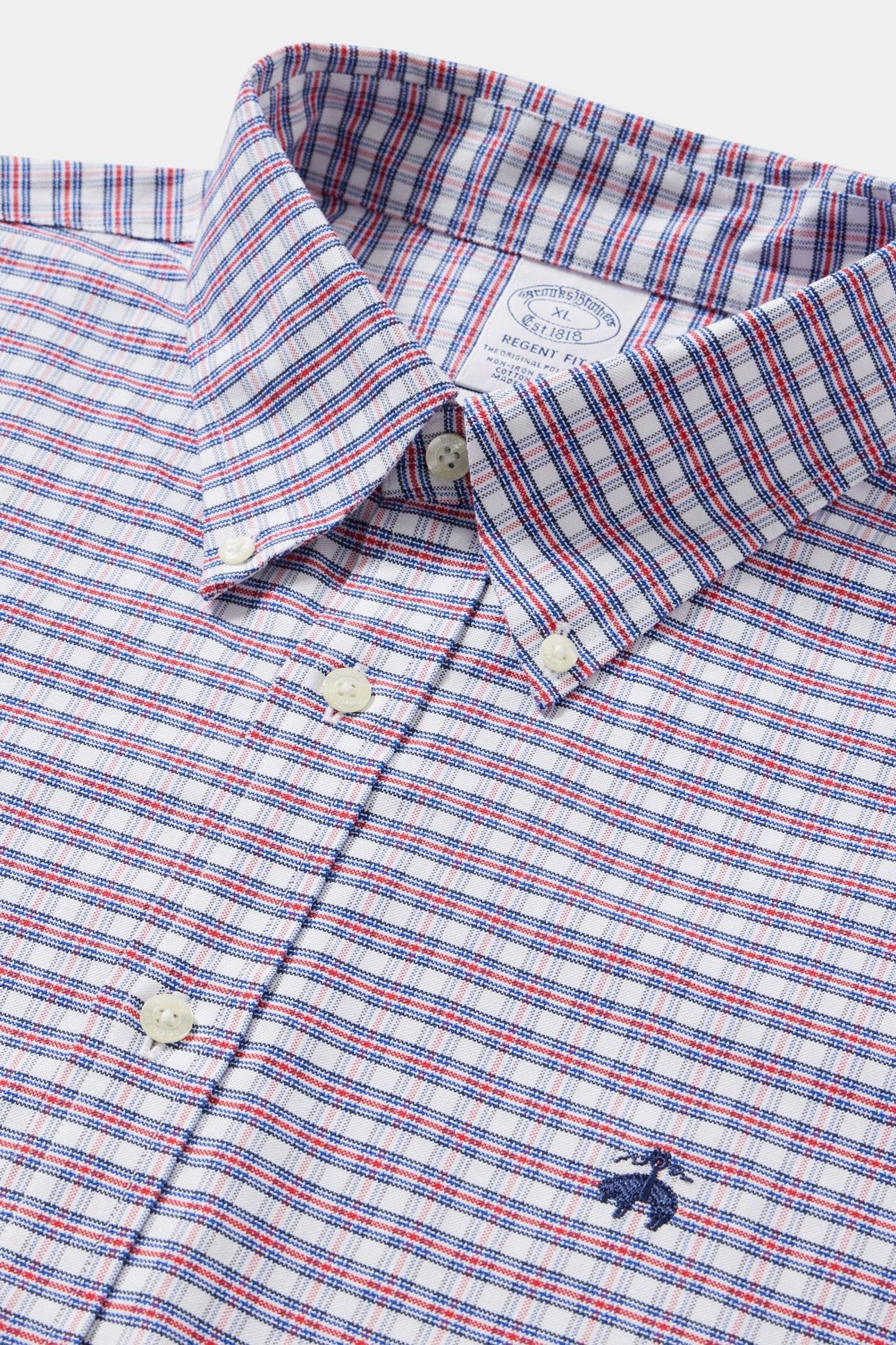 CASUAL NON-IRON STRETCH OXFORD LONG SLEEVE OPEN CHECKED REGE 6