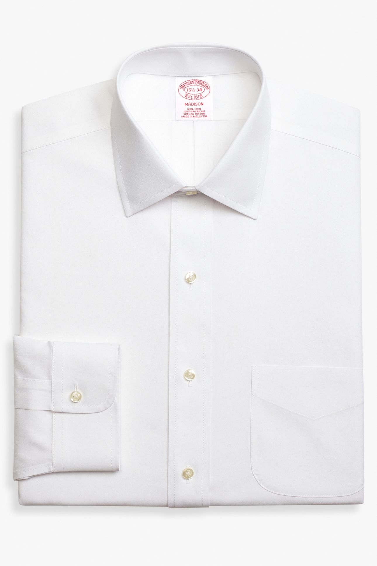 SLIM FIT NON-IRON COTTON SHIRT WITH AINSLEY COLLAR WHITE 5