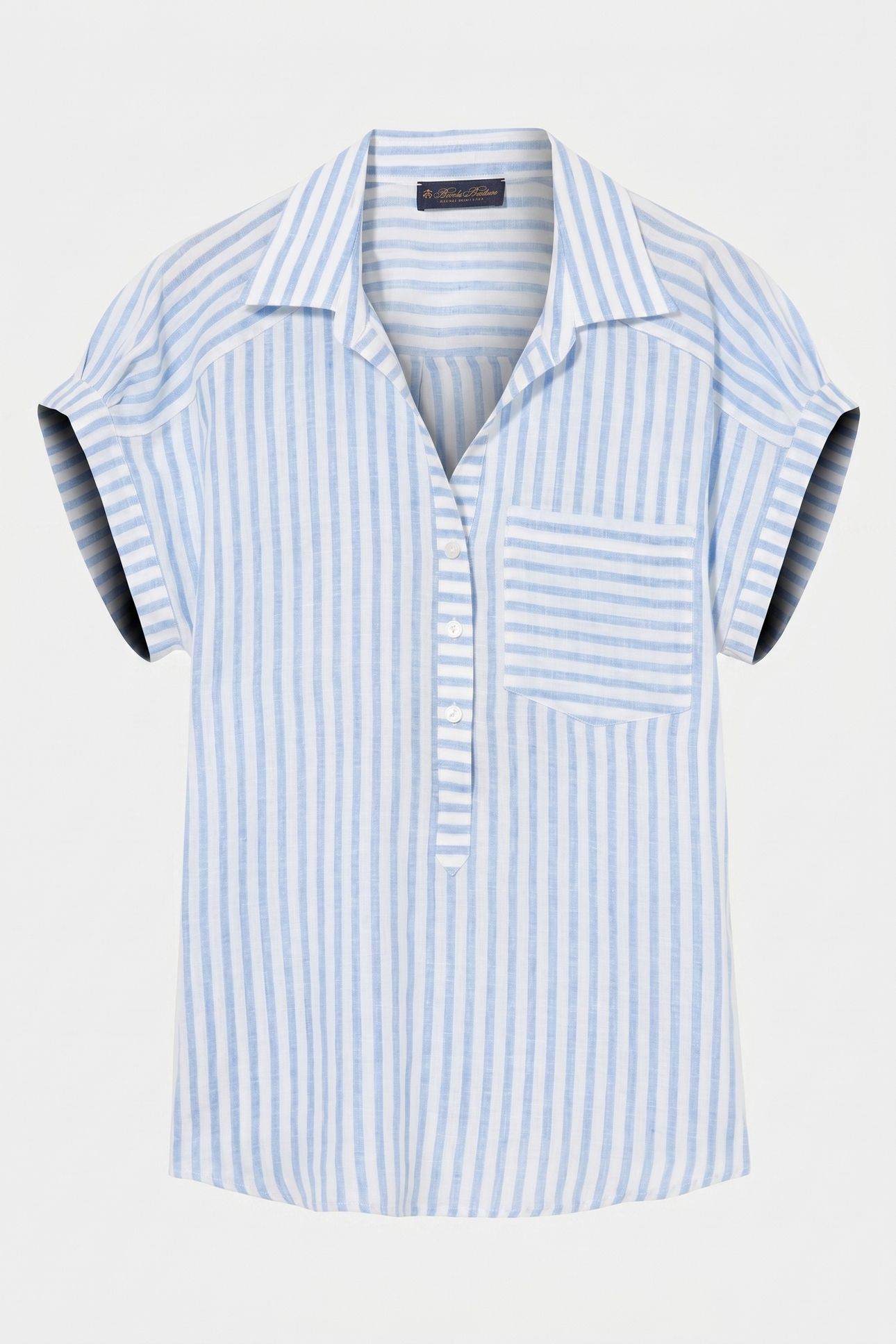 REGULAR FIT PRINTED LINEN BLOUSE LIGHT BLUE 5