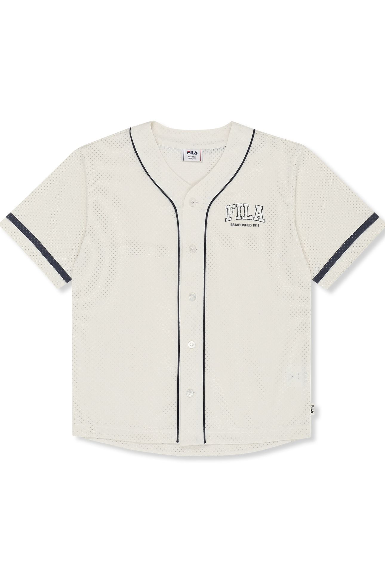 VILLANOVA LOOSE MESH BASEBALL SHIRT EGRET 1