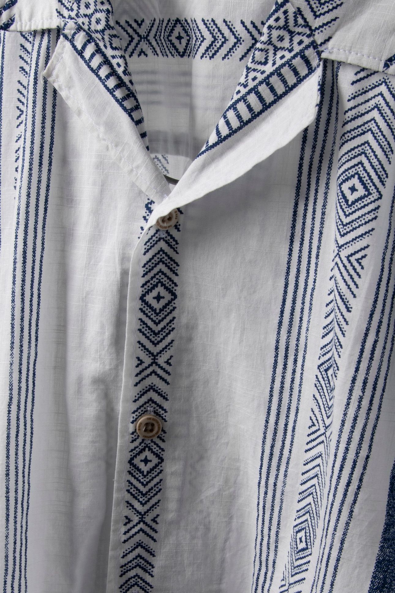 SHIRT SHORT SLEEVE REVERS COLLAR SLUB ALLOVER PRINTED INDIGO 6